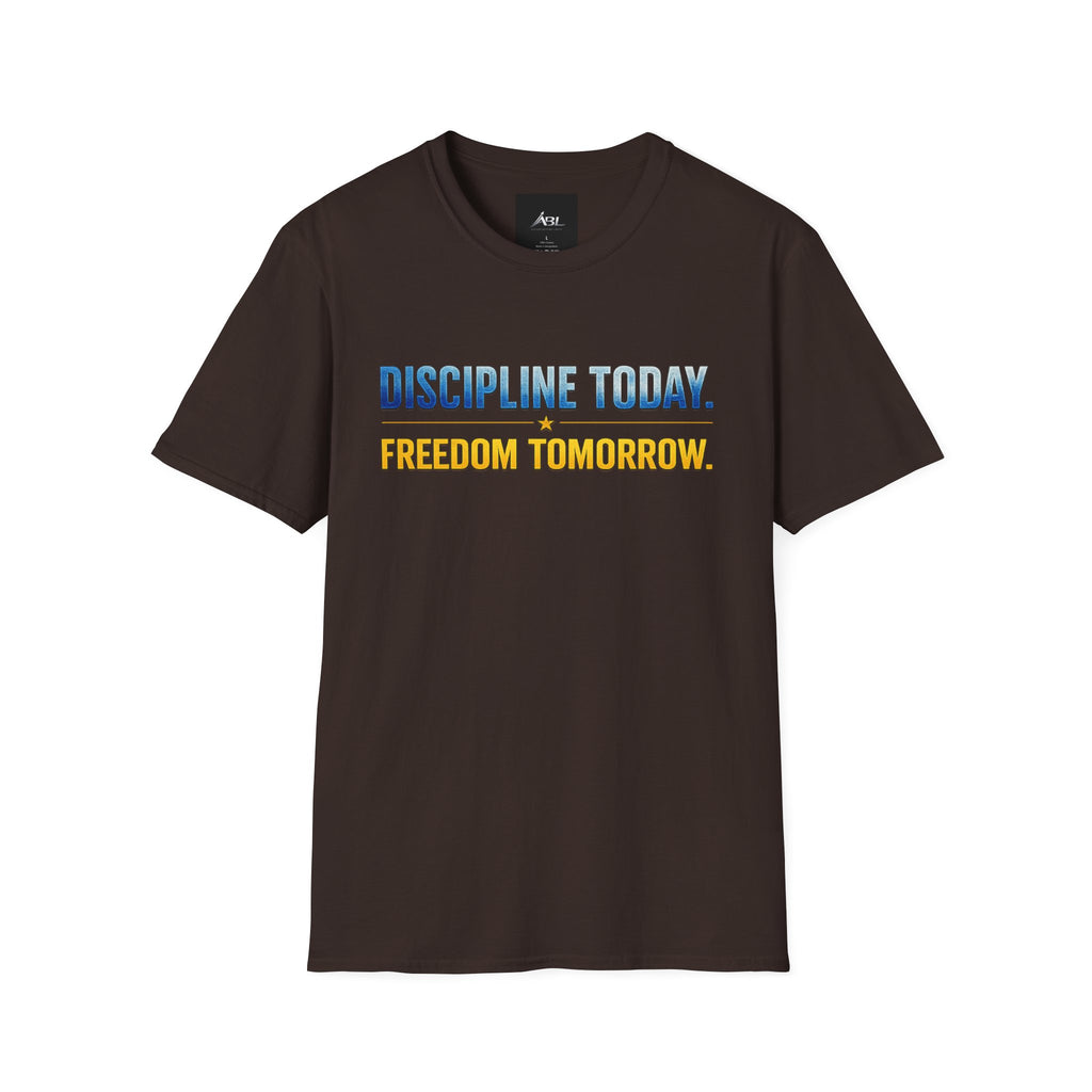 Discipline Today, Freedom Tomorrow T-Shirt — Legacy Mindset Lion Graphic