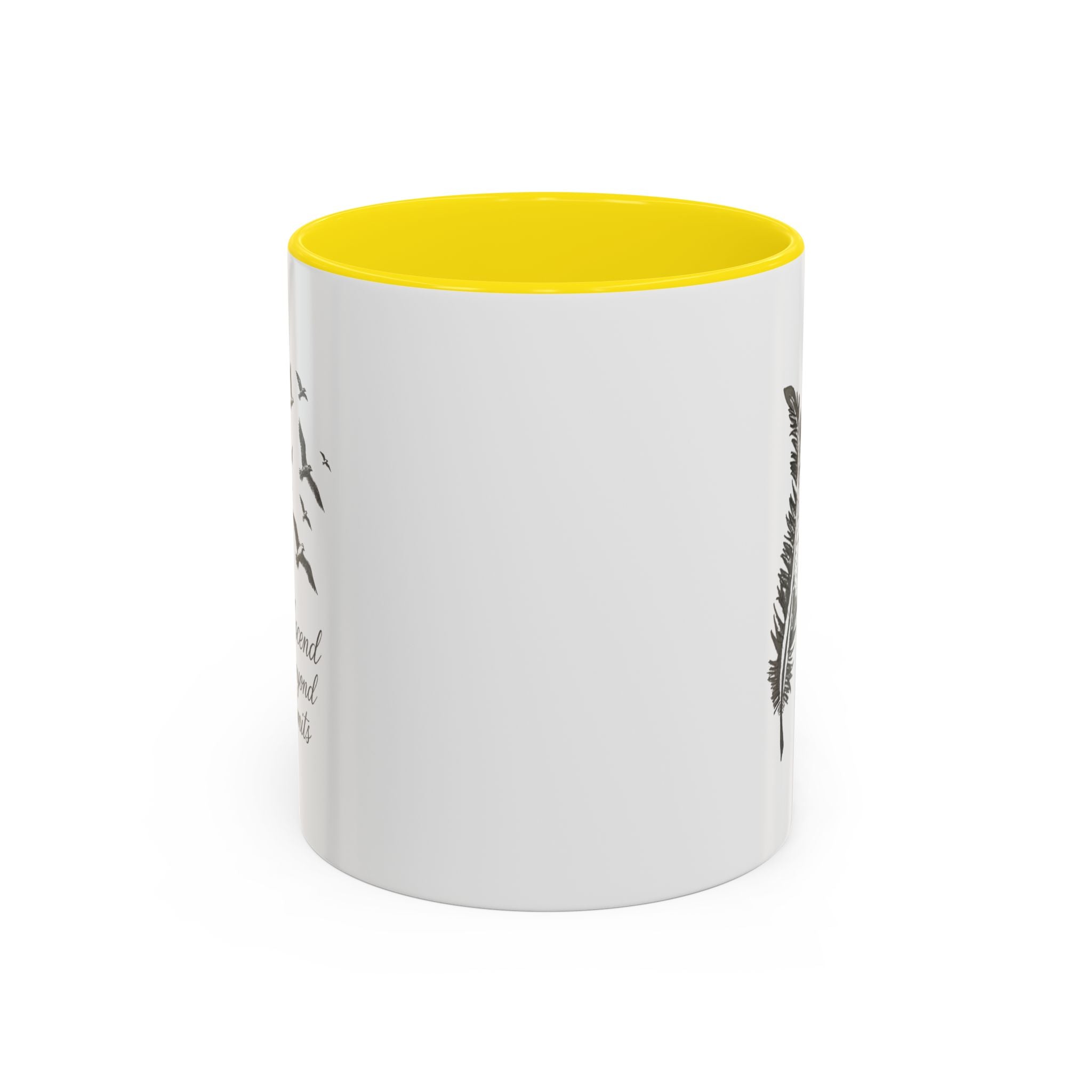 Ascend Beyond Limits- hand sketched feather Coffee-Accent Mug (11/15oz)
