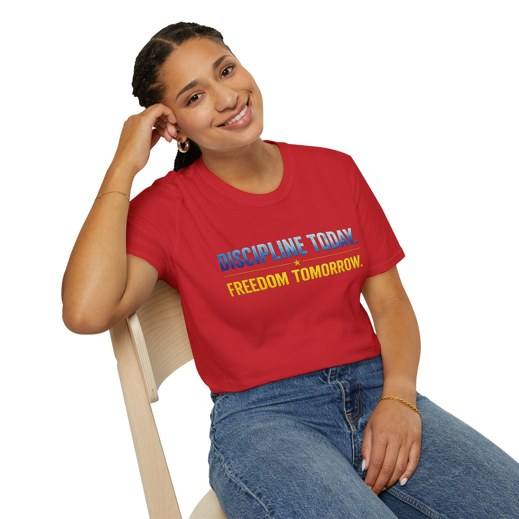 Discipline Today, Freedom Tomorrow T-Shirt — Legacy Mindset Lion Graphic