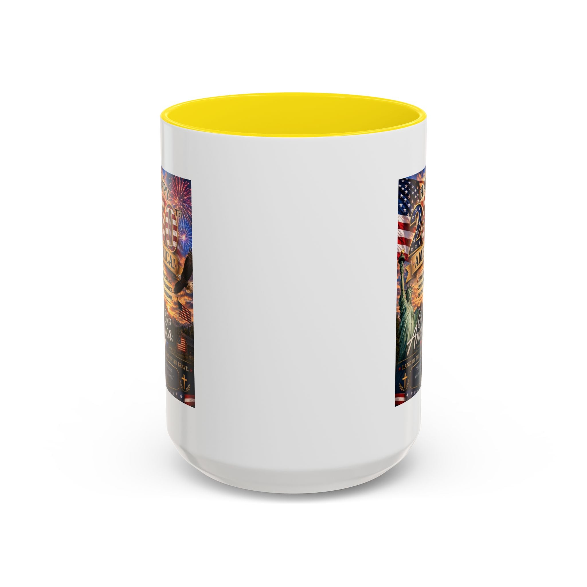 Patriotic Coffee Mug - "Happy 250 America!" Anniversary Design