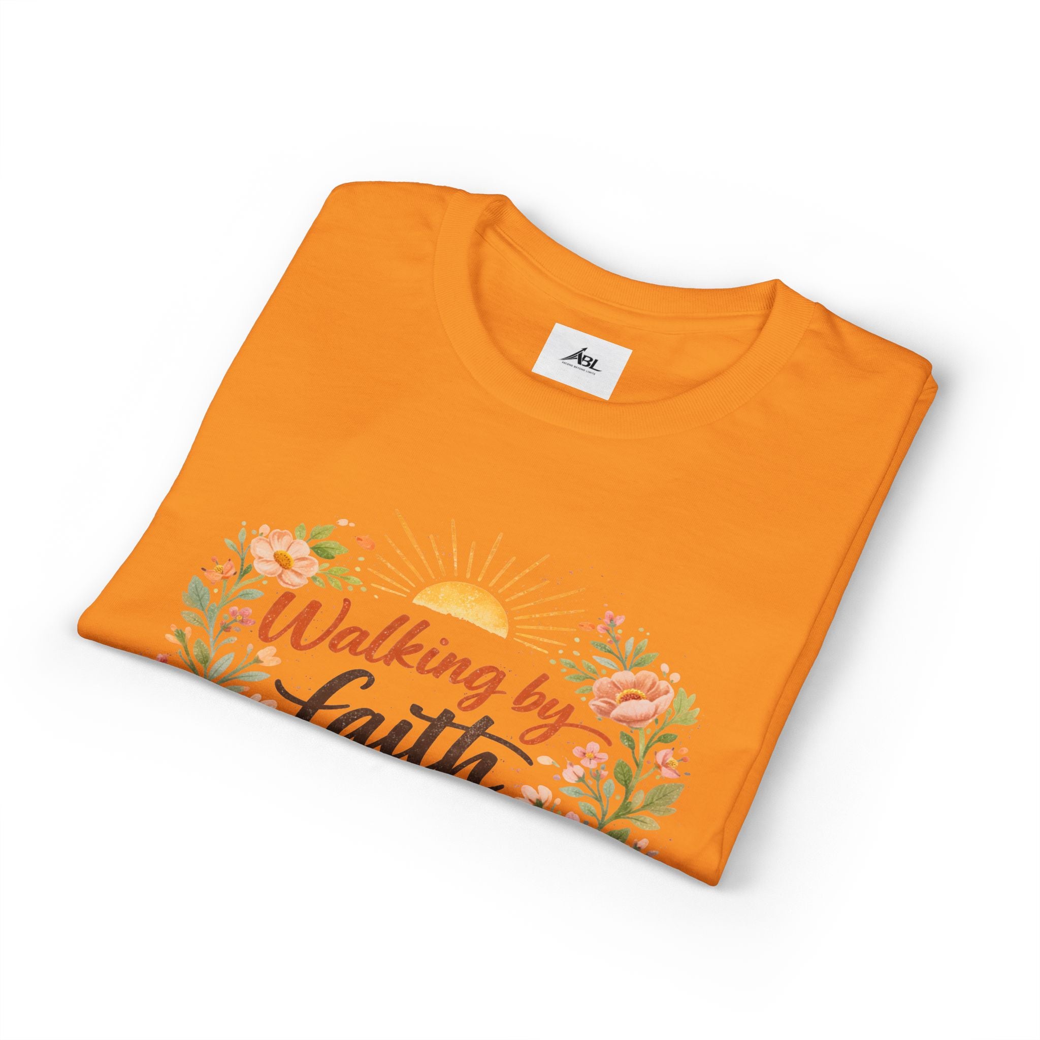 Faith Floral T-Shirt — "Walking by Faith, Not by Sight" Inspirational Tee