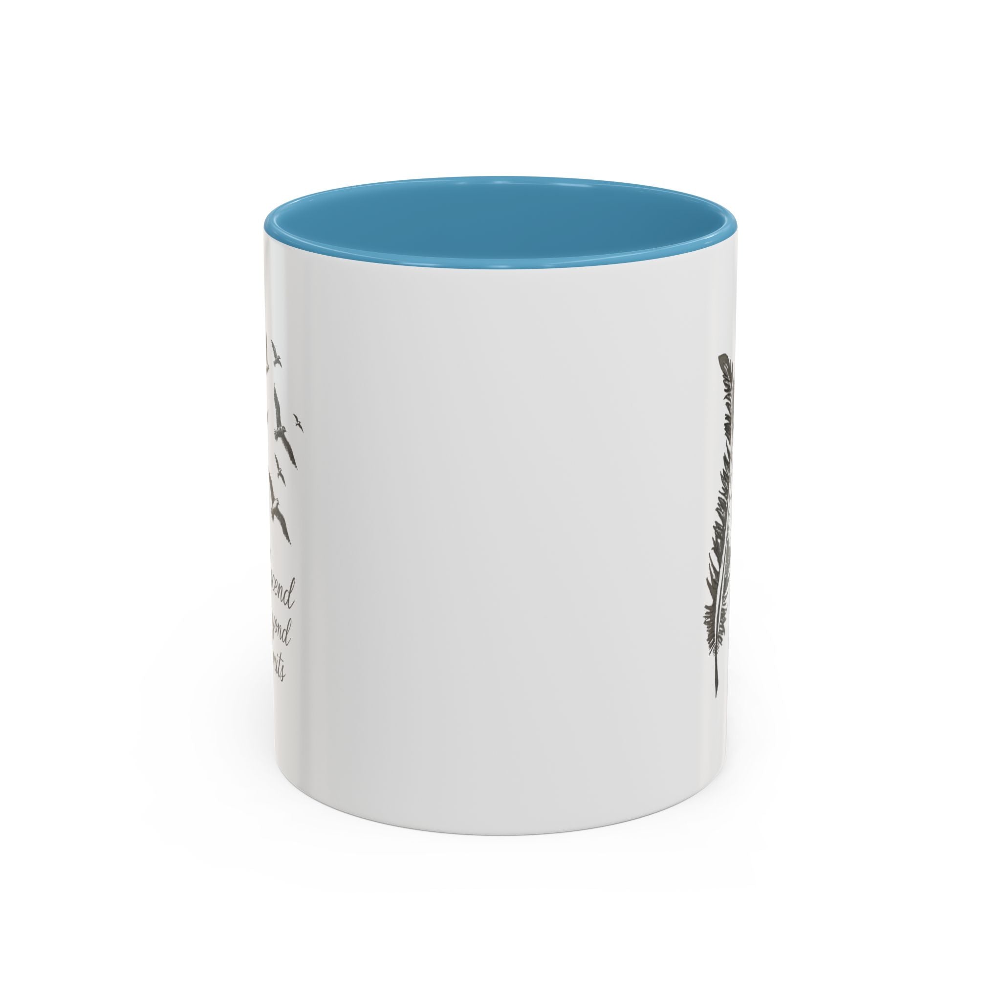 Ascend Beyond Limits- hand sketched feather Coffee-Accent Mug (11/15oz)