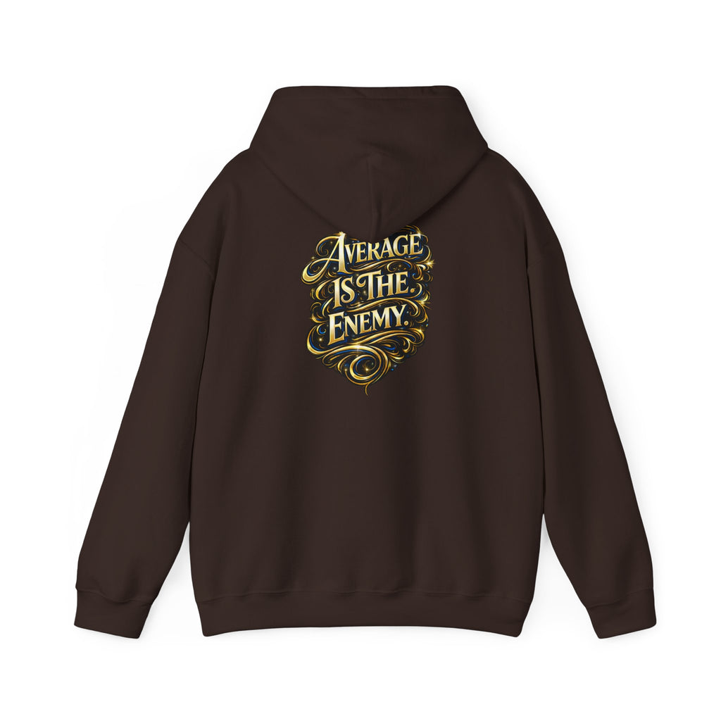 Ascend Beyond Limits Hoodie — “Average Is The Enemy” Inspirational Graphic Sweatshirt