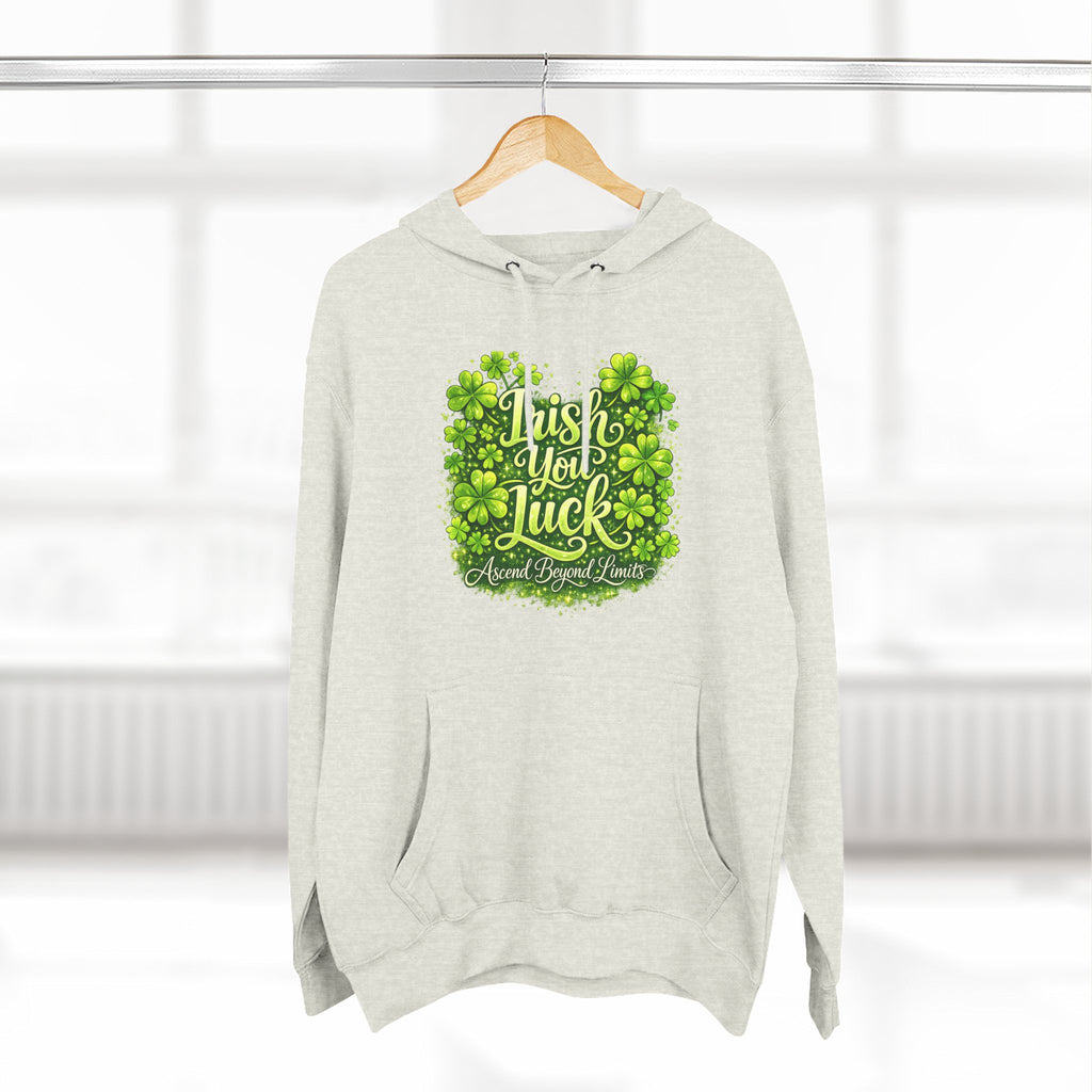 St. Patrick's 'Irish You Luck' Hoodie – Shamrock Clover Graphic Sweatshirt