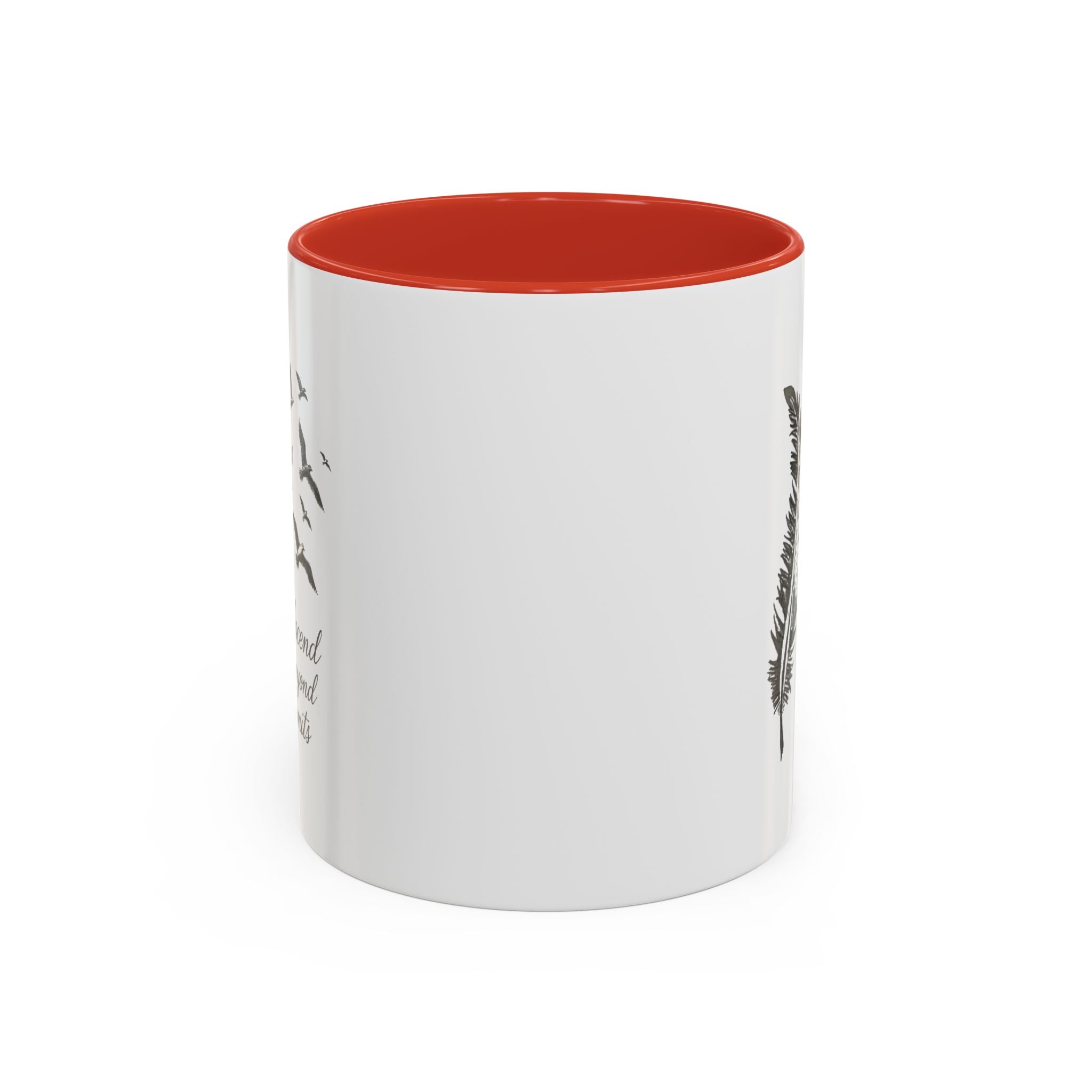 Ascend Beyond Limits- hand sketched feather Coffee-Accent Mug (11/15oz)