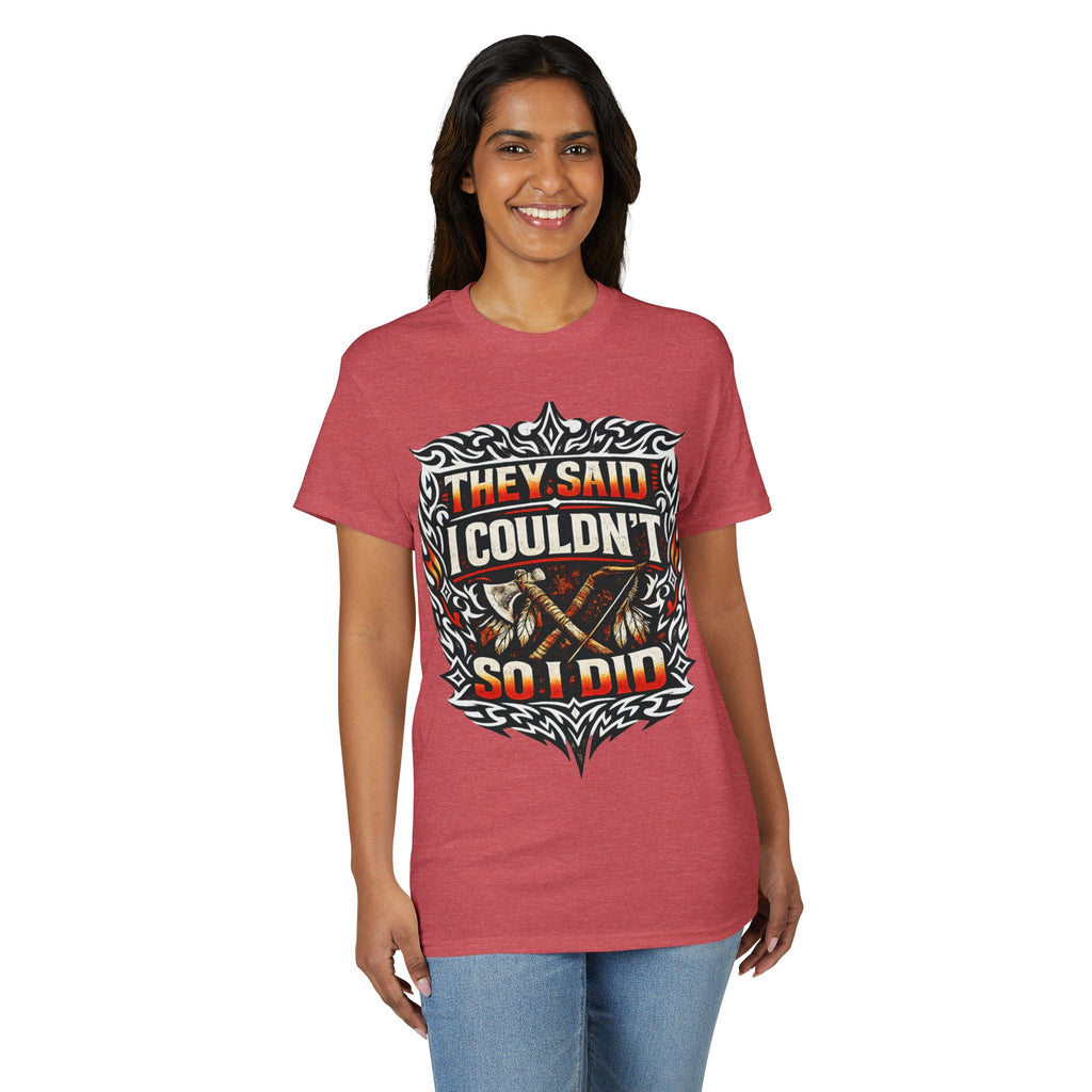 They Said I Couldn't So I Did T-Shirt — Motivational Motorcycle Flames Graphic Tee
