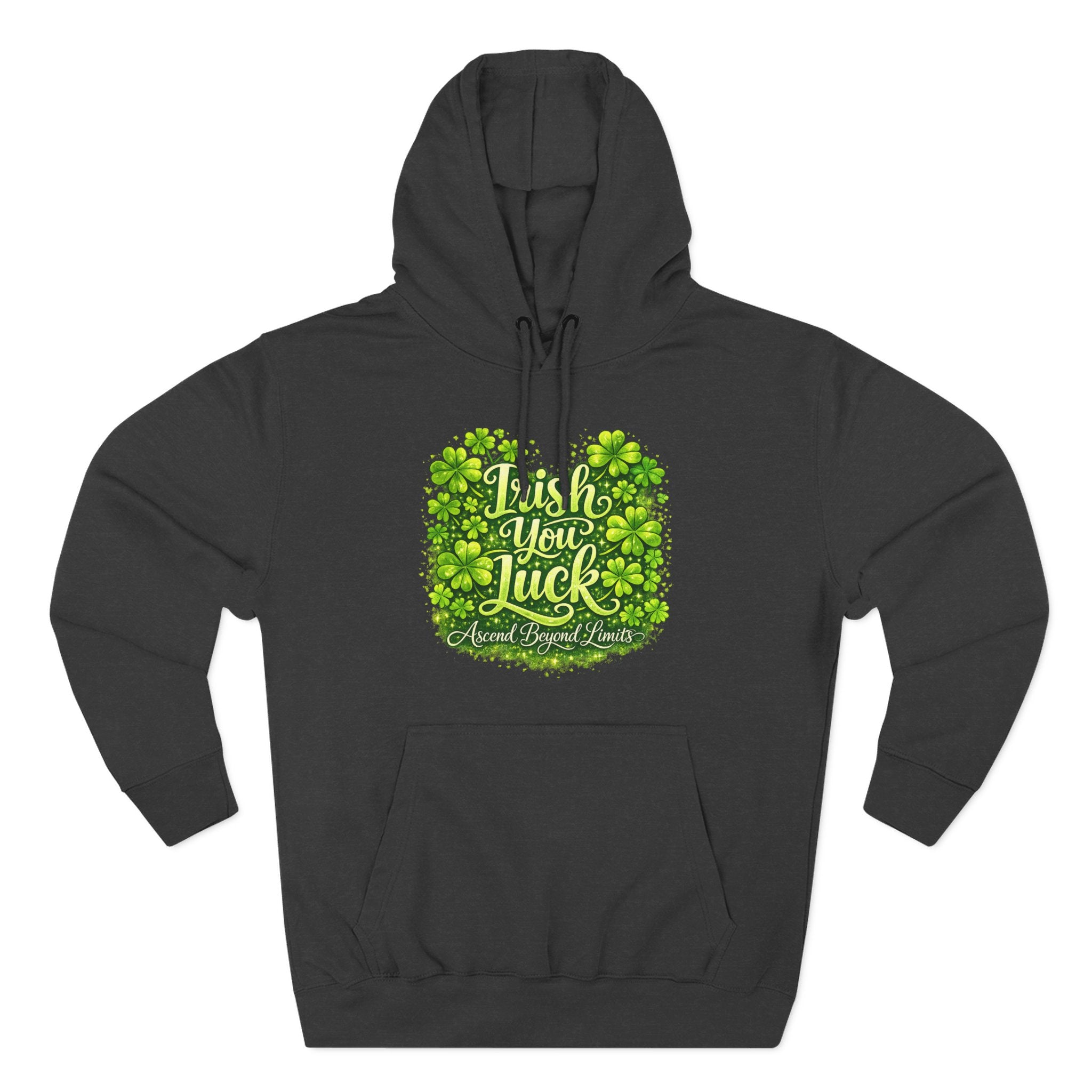 St. Patrick's 'Irish You Luck' Hoodie – Shamrock Clover Graphic Sweatshirt