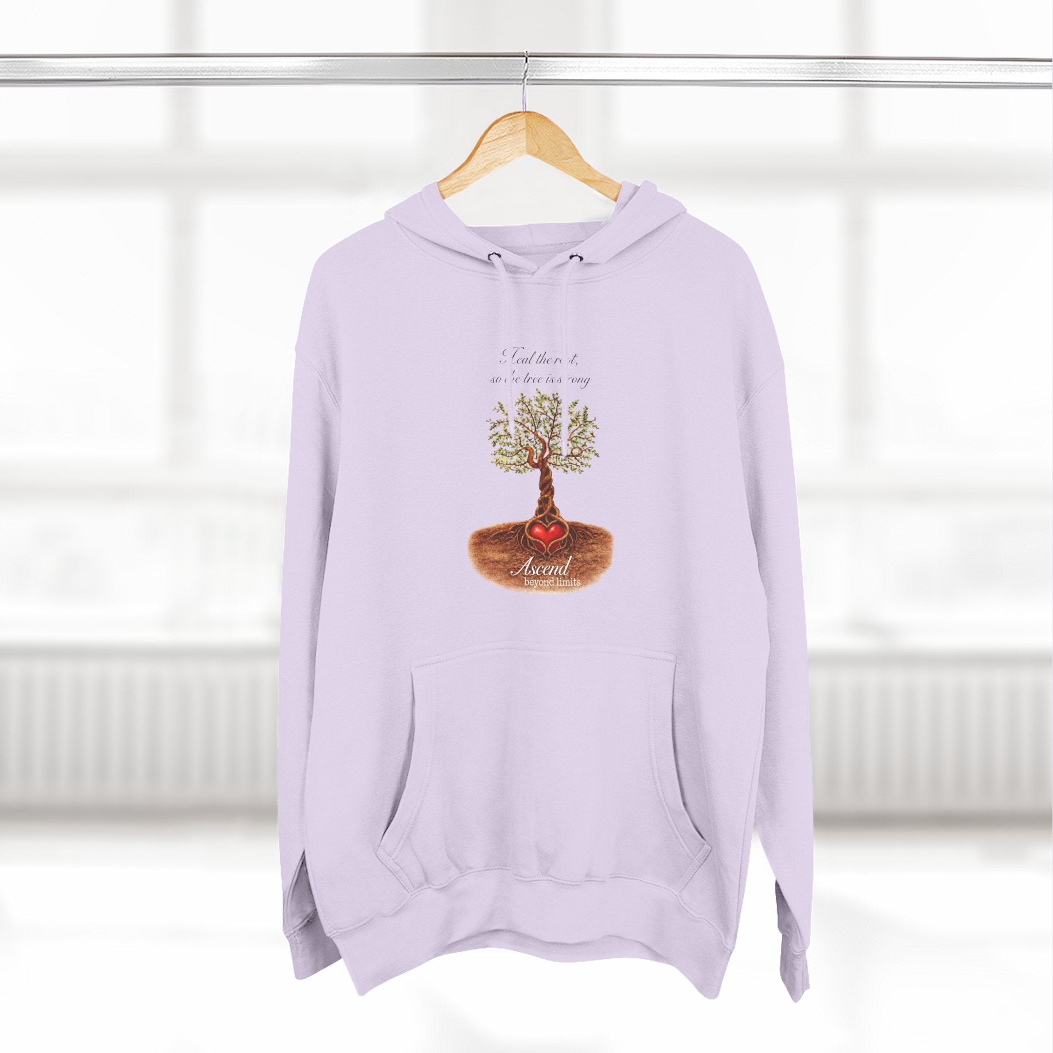 Ascend Beyond Limits Hoodie — 'Heal the Root' Tree Graphic Fleece Hoodie