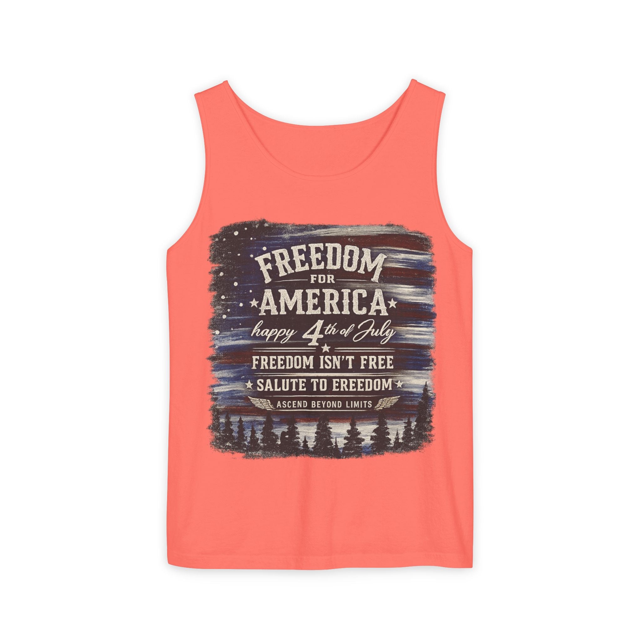 Freedom for America 4th of July Tank Top — Patriotic Salute to Freedom