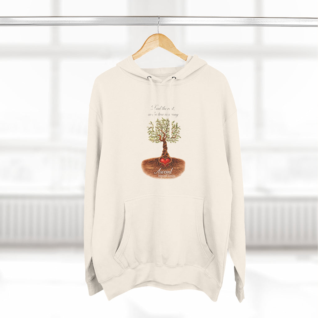 Ascend Beyond Limits Hoodie — 'Heal the Root' Tree Graphic Fleece Hoodie