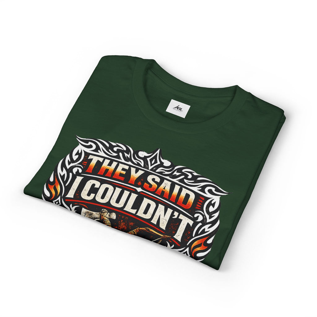 They Said I Couldn't So I Did T-Shirt — Motivational Motorcycle Flames Graphic Tee