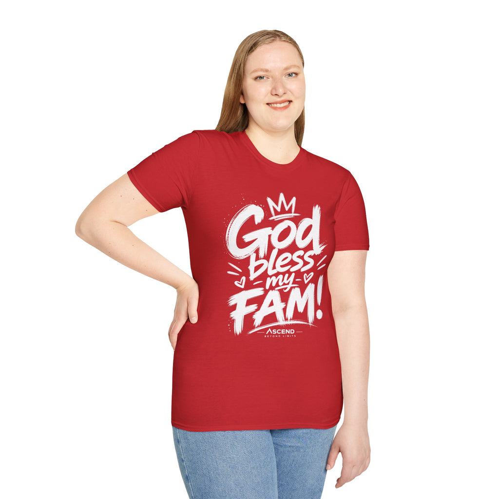 God Bless My Fam T-Shirt — Faith-Based Family Graphic Tee