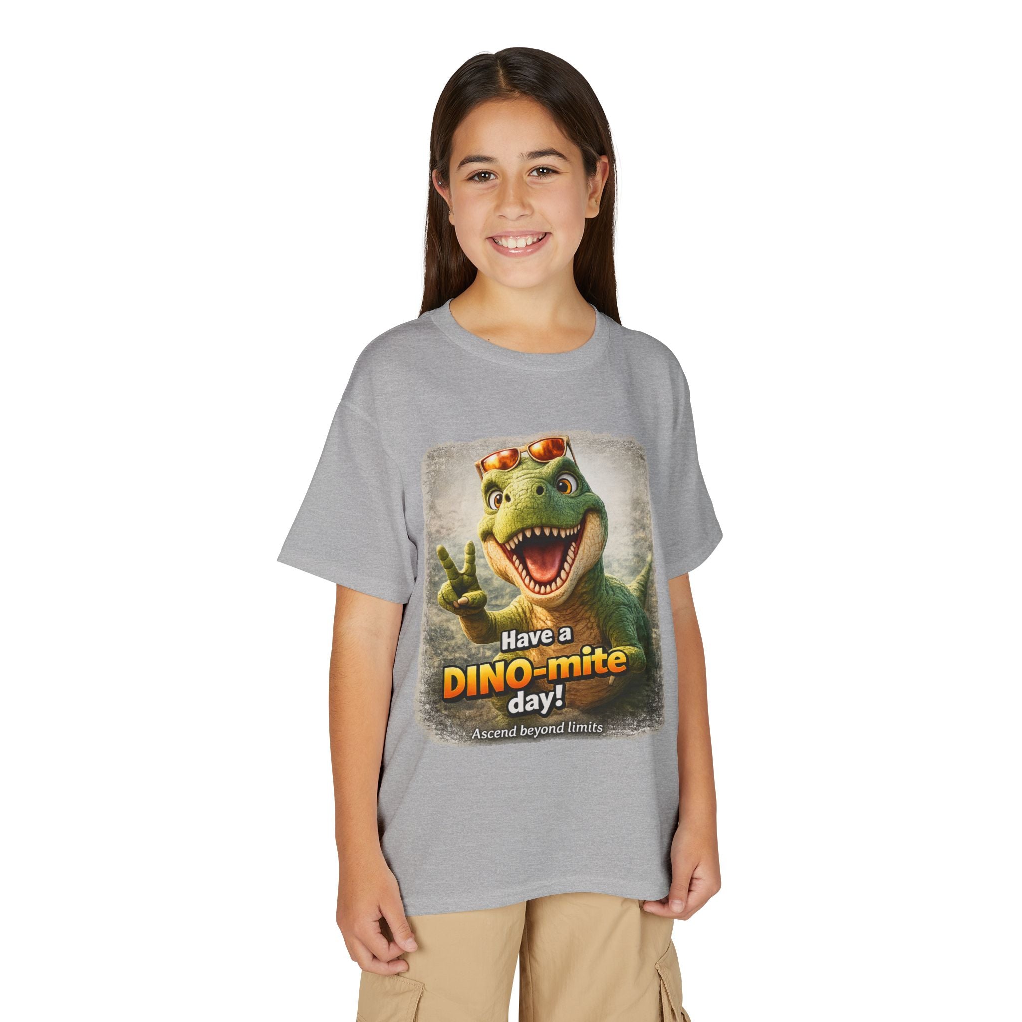 Youth T-Shirt — "Have a DINO-mite Day!" Dinosaur Graphic Tee