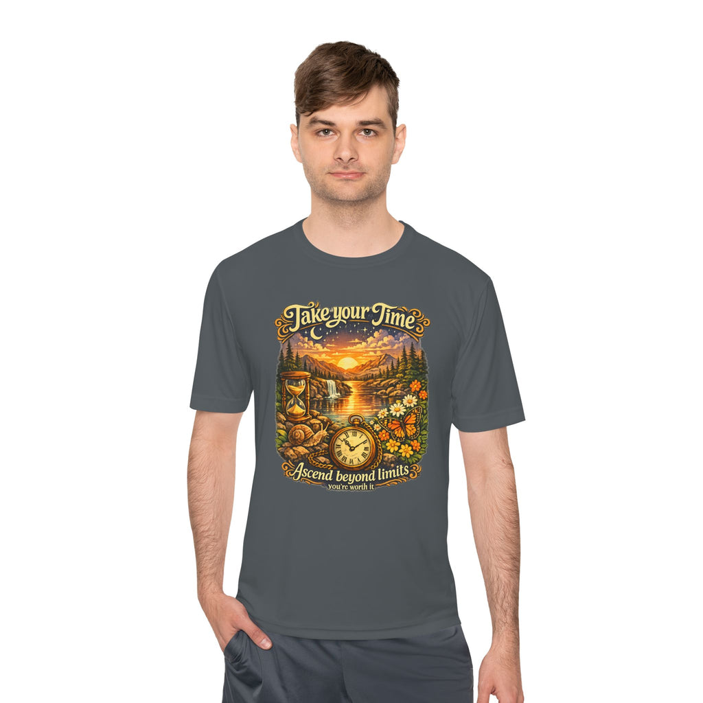 Take Your Time Scenic Tee — 'Take Your Time, Ascend Beyond Limits' Relaxed Vintage Nature Shirt