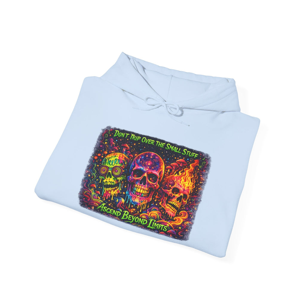 Psychedelic Skull Hoodie – "Faces Beyond Limits" Neon Horror Pullover