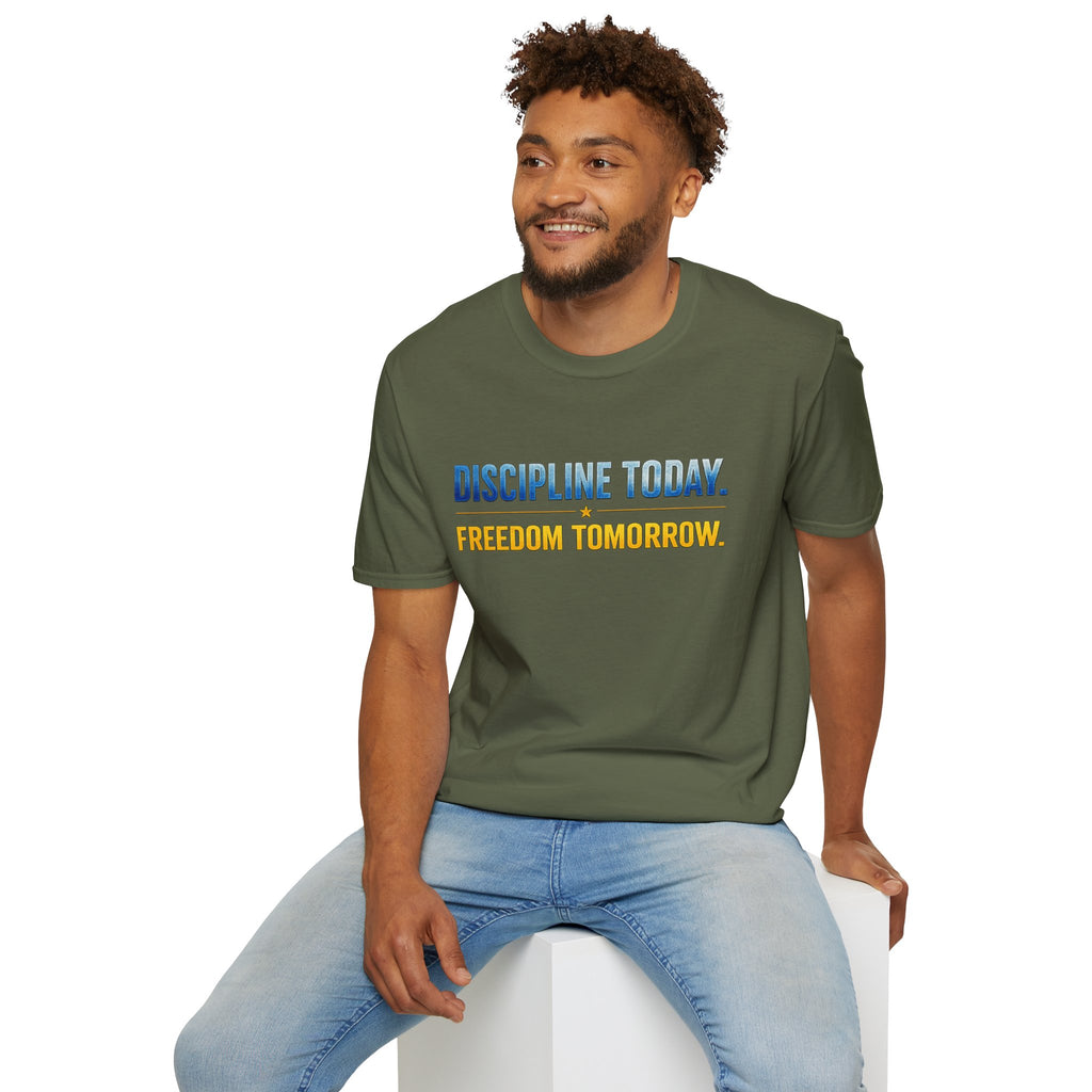 Discipline Today, Freedom Tomorrow T-Shirt — Legacy Mindset Lion Graphic