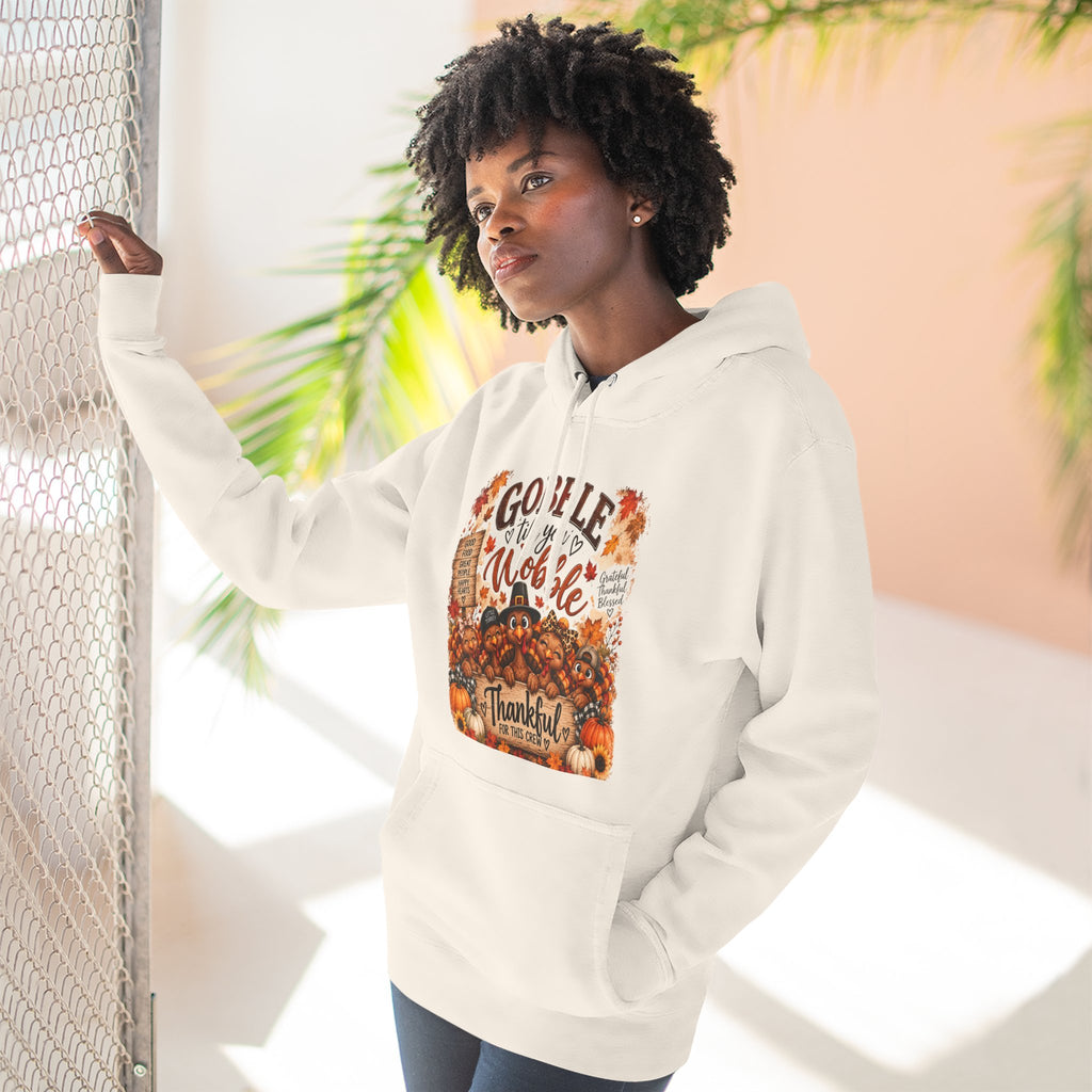 Thankful Turkey Thanksgiving Hoodie — Gobble Wobble Fall Graphic