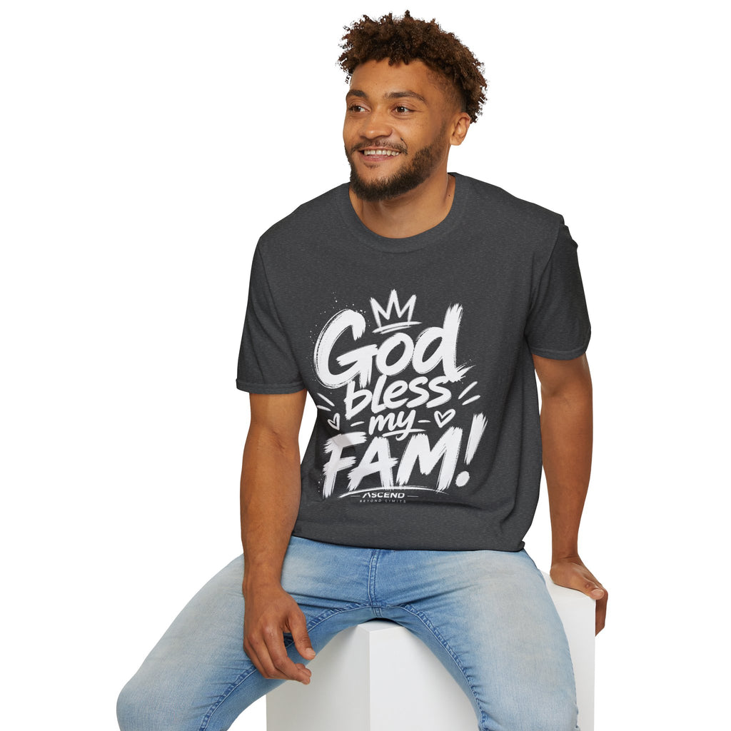 God Bless My Fam T-Shirt — Faith-Based Family Graphic Tee