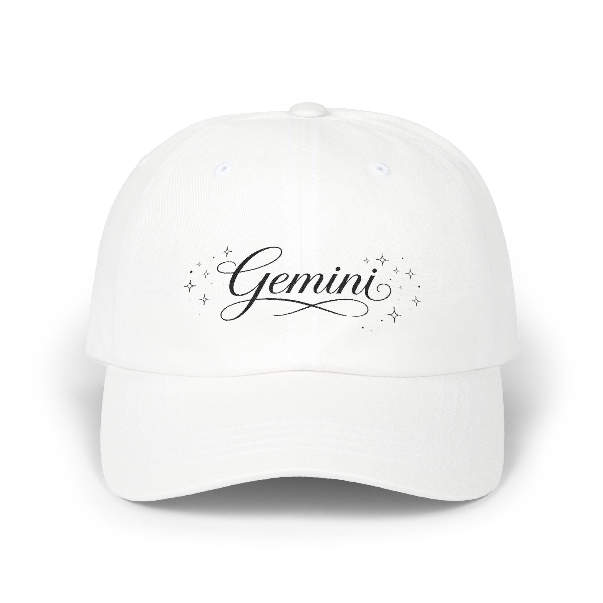 Gemini Embroidered Dad Cap — Zodiac Baseball Hat