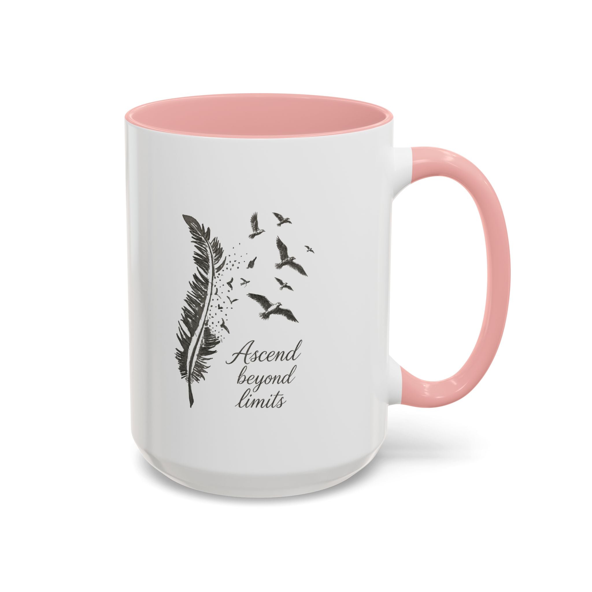 Ascend Beyond Limits- hand sketched feather Coffee-Accent Mug (11/15oz)