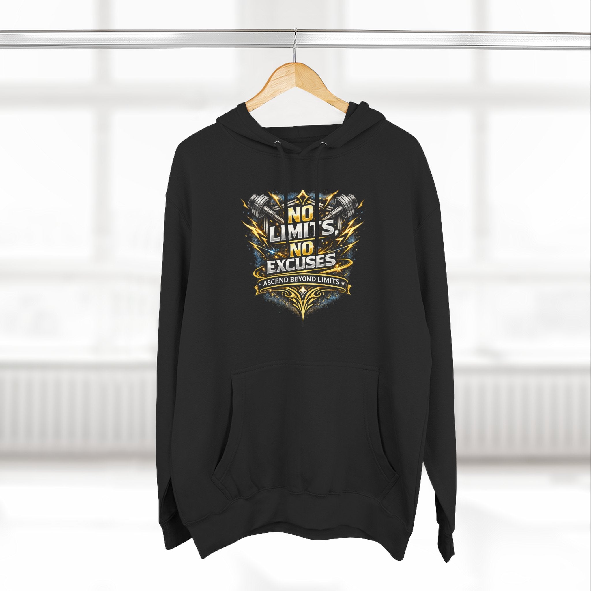 No Limits No Excuses Hoodie — Motivational Athletic Pullover