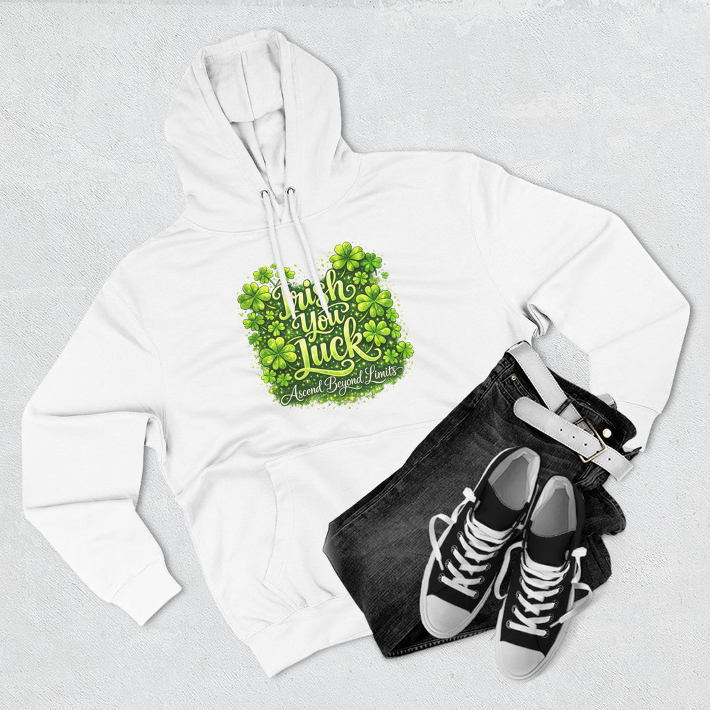 St. Patrick's 'Irish You Luck' Hoodie – Shamrock Clover Graphic Sweatshirt