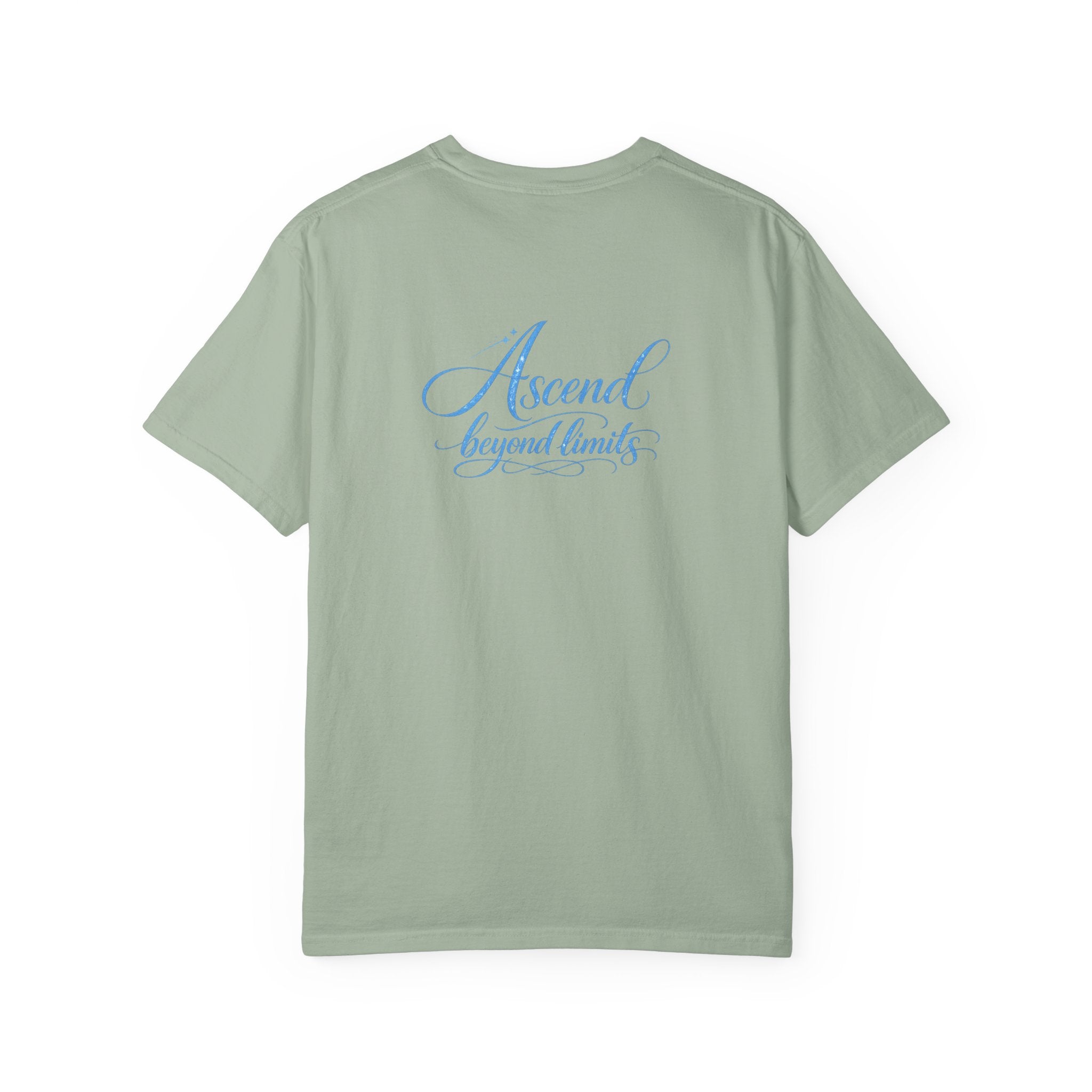 Yashua Is King T‑Shirt — Heavenly Gold Faith Tee (Back: "Ascend beyond limits")