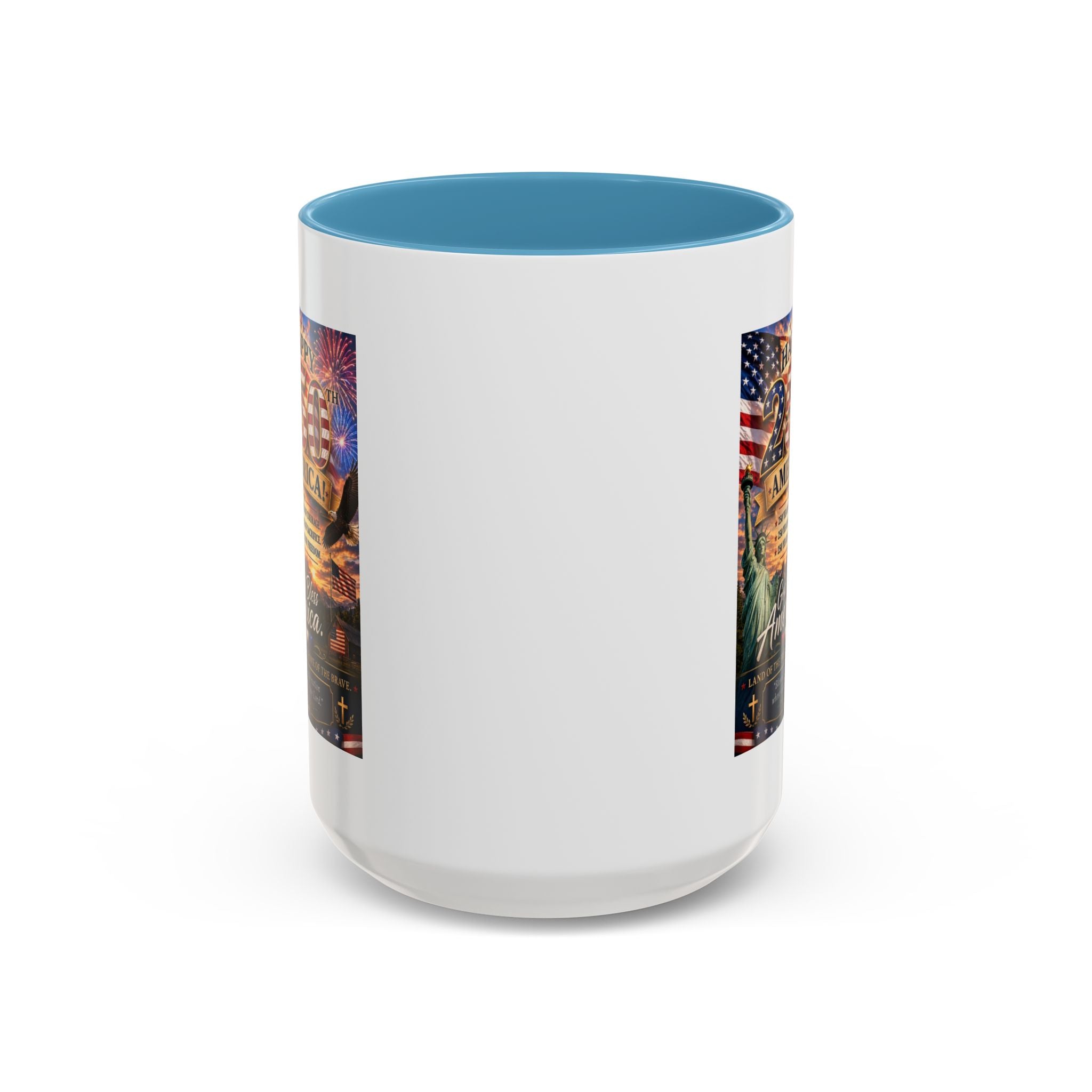 Patriotic Coffee Mug - "Happy 250 America!" Anniversary Design