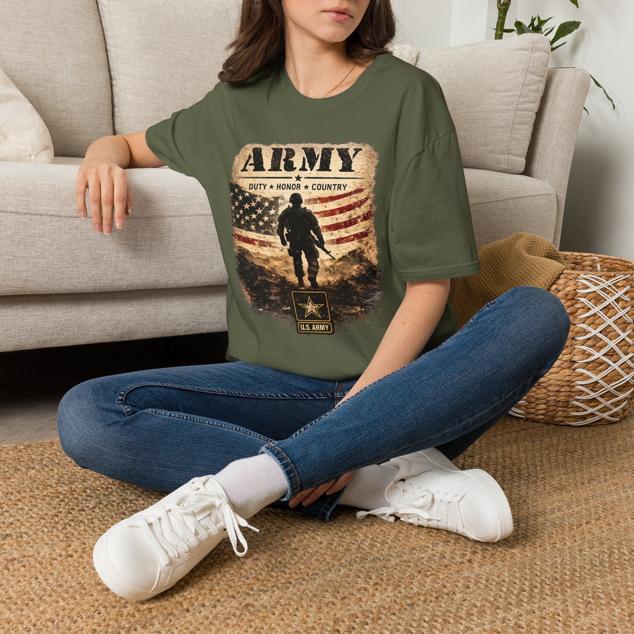 Army Duty • Honor — Patriotic Soldier Flag Tee