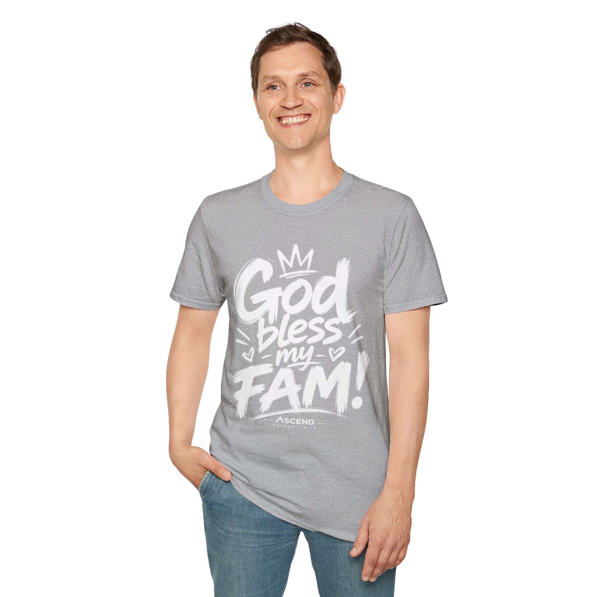 God Bless My Fam T-Shirt — Faith-Based Family Graphic Tee