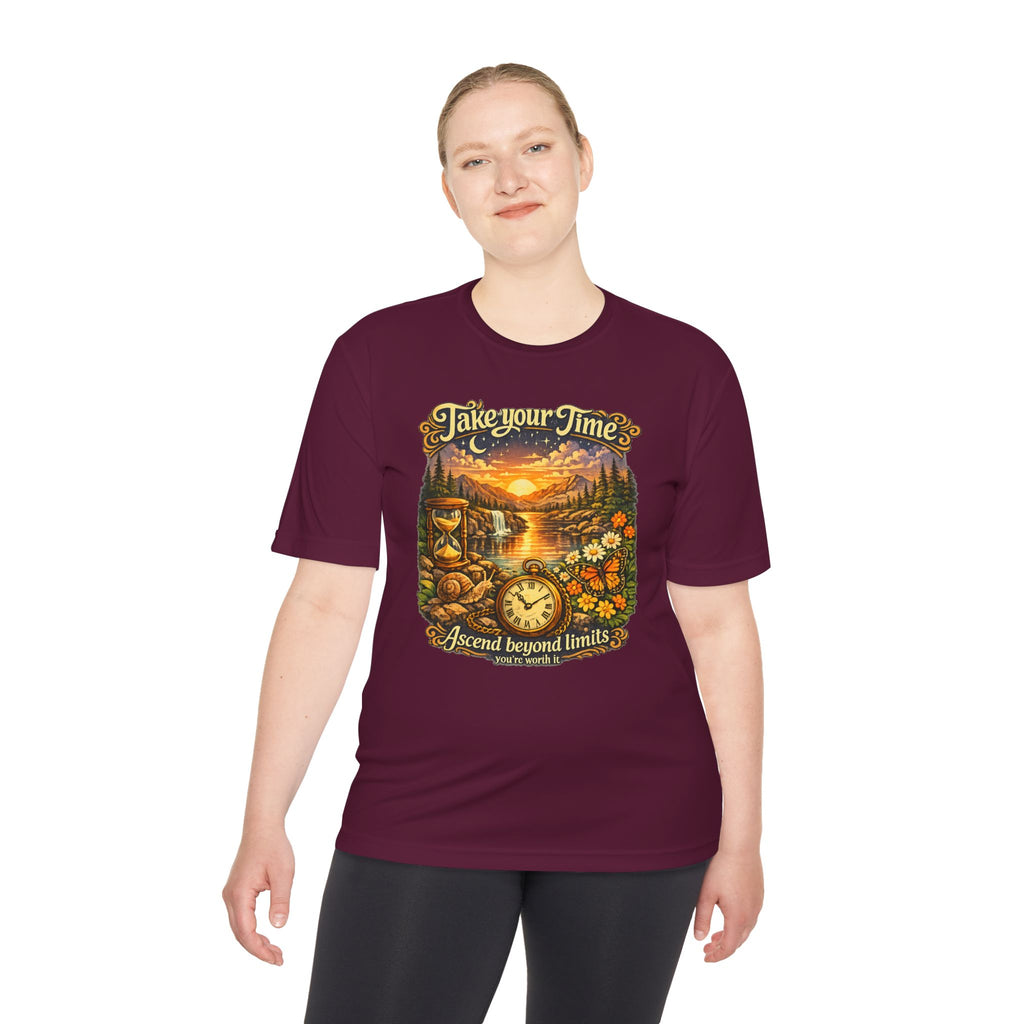 Take Your Time Scenic Tee — 'Take Your Time, Ascend Beyond Limits' Relaxed Vintage Nature Shirt