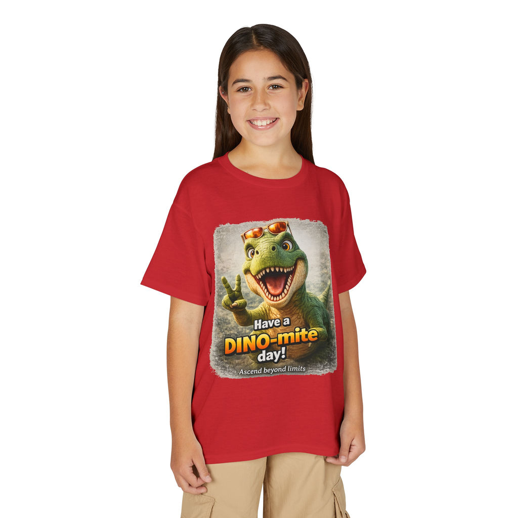 Youth T-Shirt — "Have a DINO-mite Day!" Dinosaur Graphic Tee