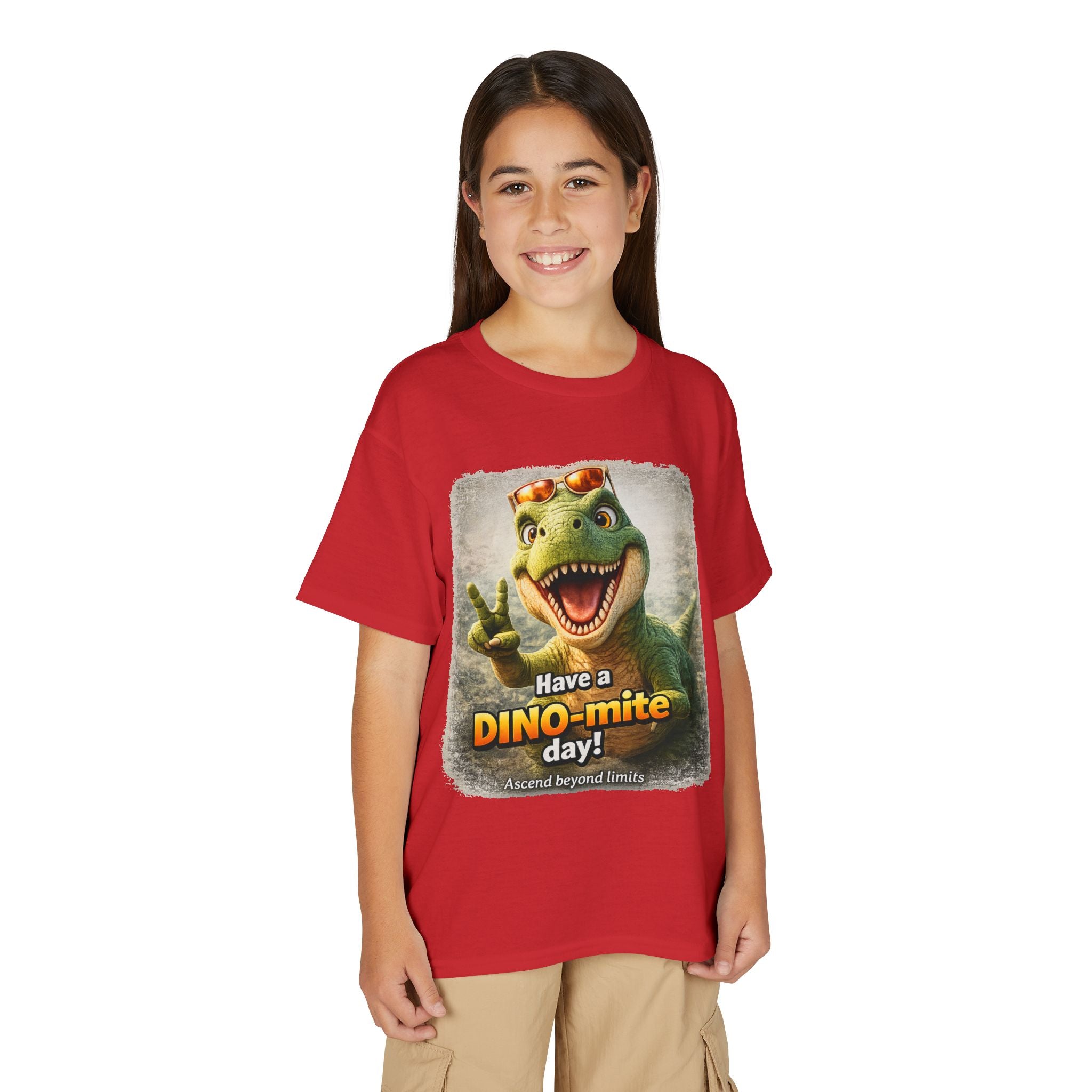 Youth T-Shirt — "Have a DINO-mite Day!" Dinosaur Graphic Tee