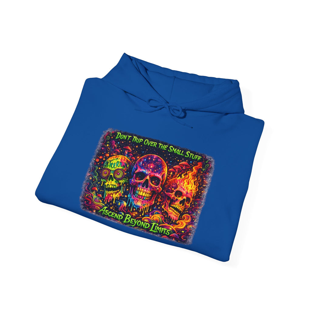 Psychedelic Skull Hoodie – "Faces Beyond Limits" Neon Horror Pullover
