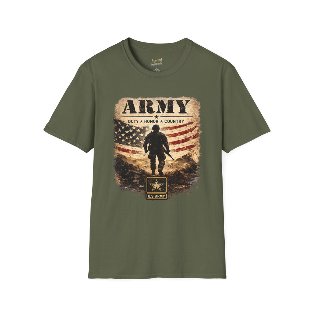 Army Duty • Honor — Patriotic Soldier Flag Tee