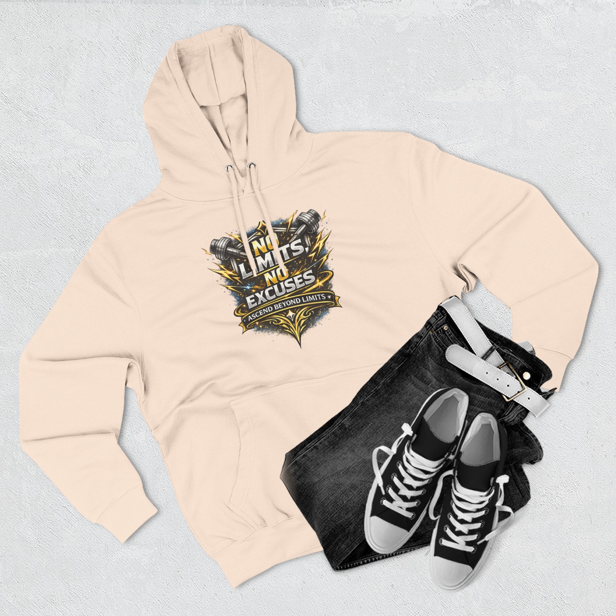 No Limits No Excuses Hoodie — Motivational Athletic Pullover