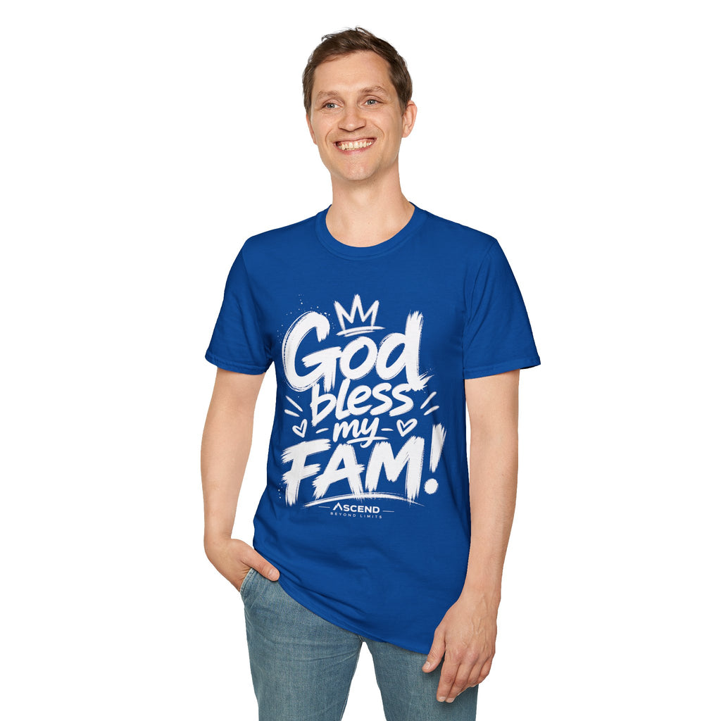 God Bless My Fam T-Shirt — Faith-Based Family Graphic Tee