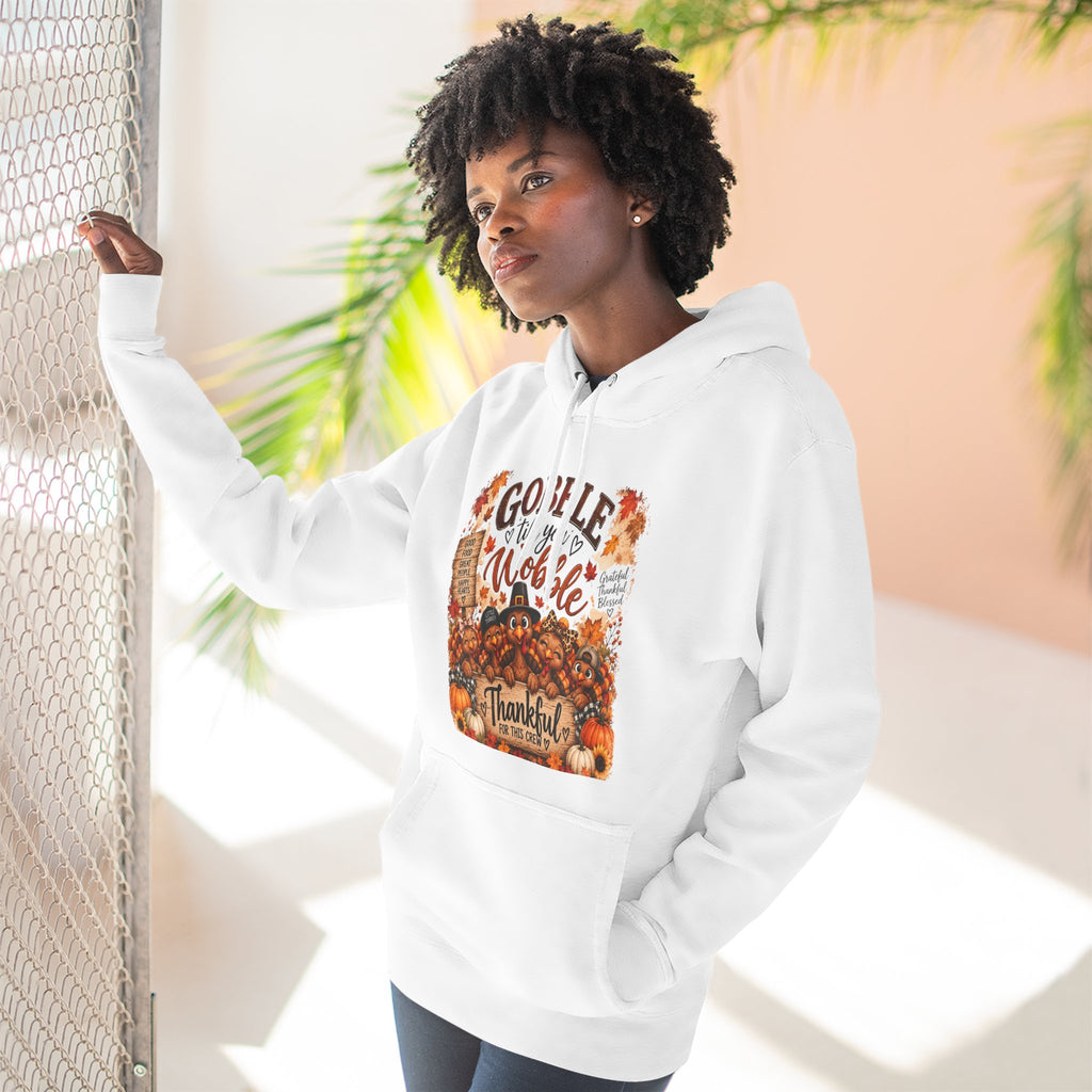 Thankful Turkey Thanksgiving Hoodie — Gobble Wobble Fall Graphic