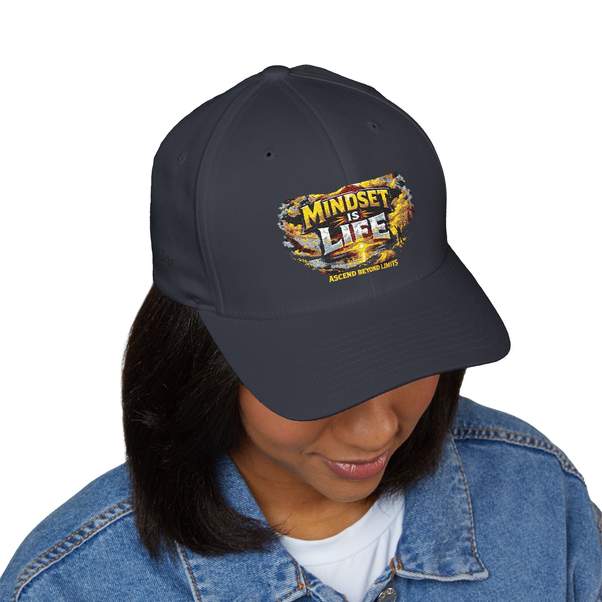 Mindset Is Life Embroidered Baseball Cap — Motivational Hat for Daily Grind & Gifts