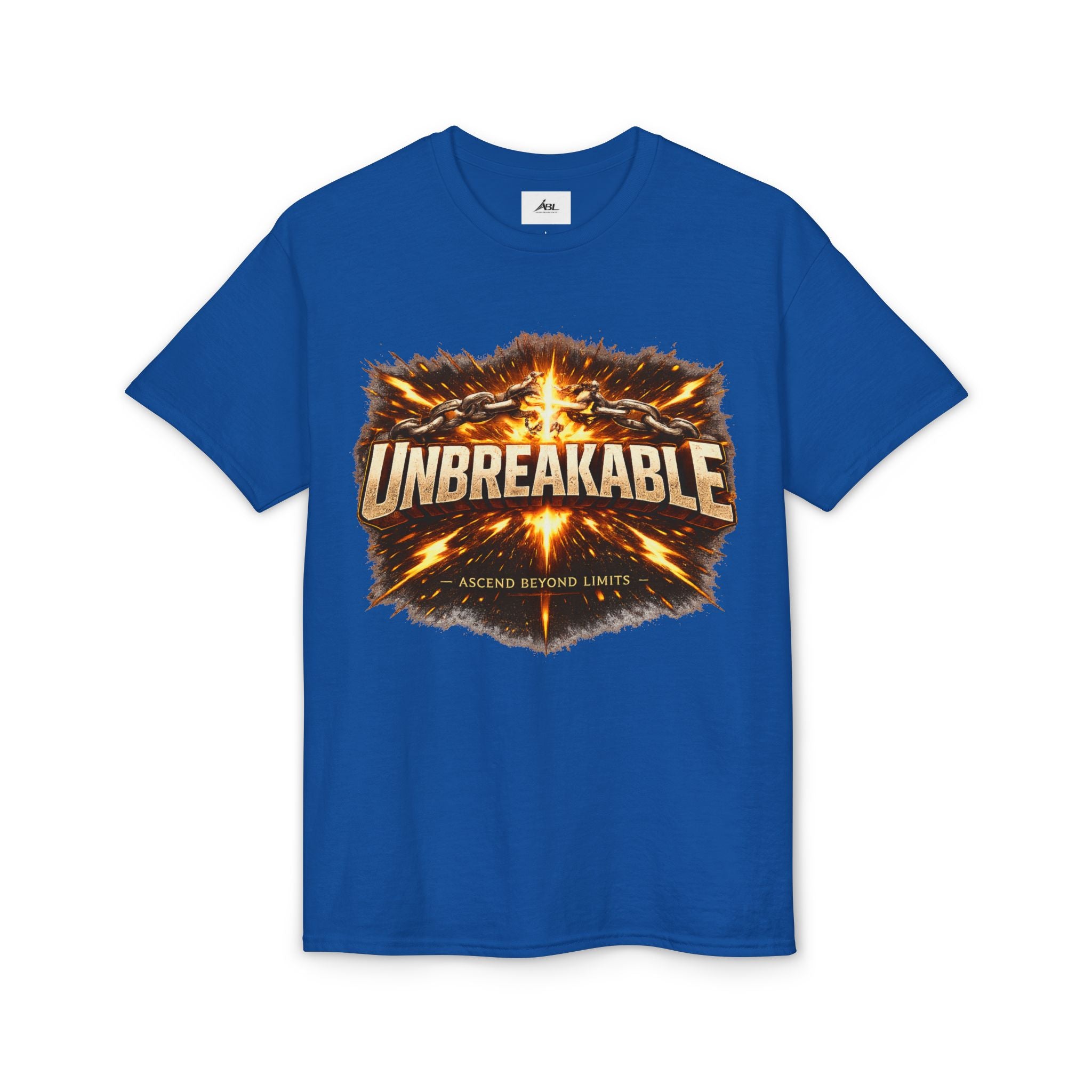 Unbreakable Graphic T‑Shirt — Bold Fireburst Motivational Tee