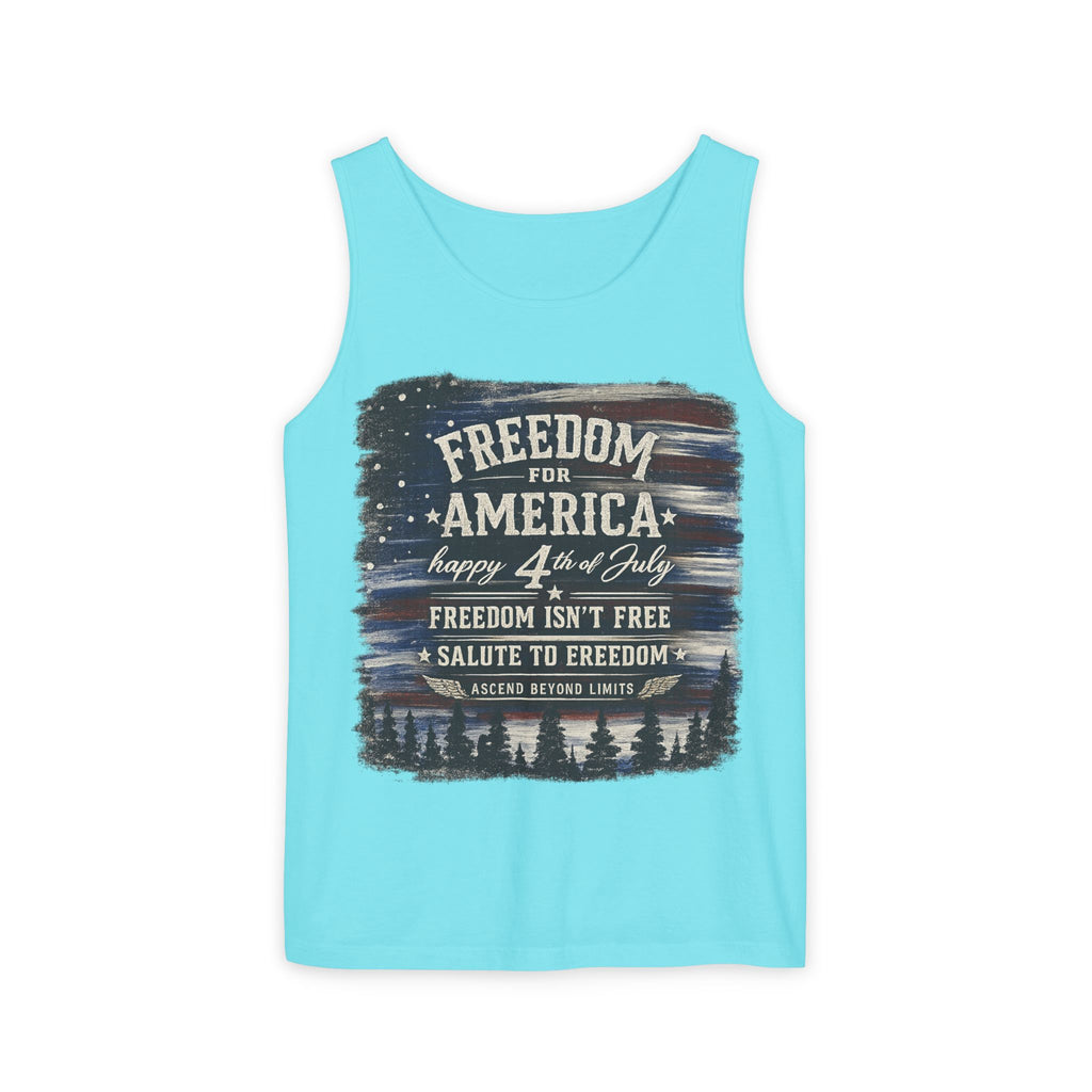 Freedom for America 4th of July Tank Top — Patriotic Salute to Freedom