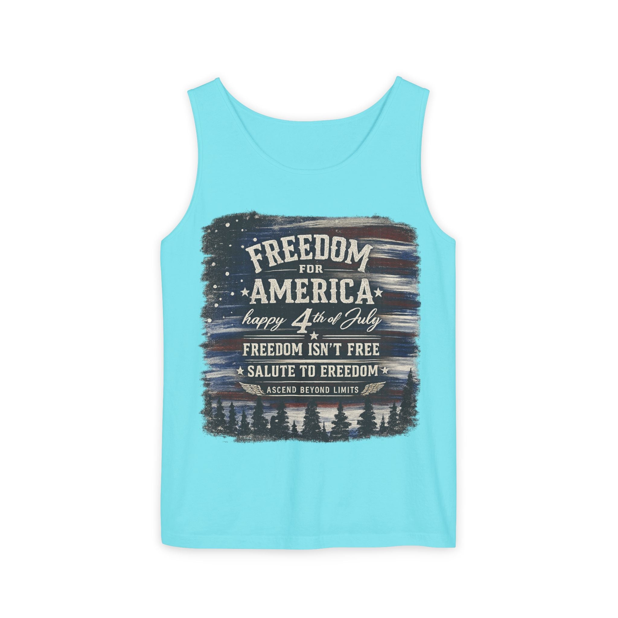 Freedom for America 4th of July Tank Top — Patriotic Salute to Freedom
