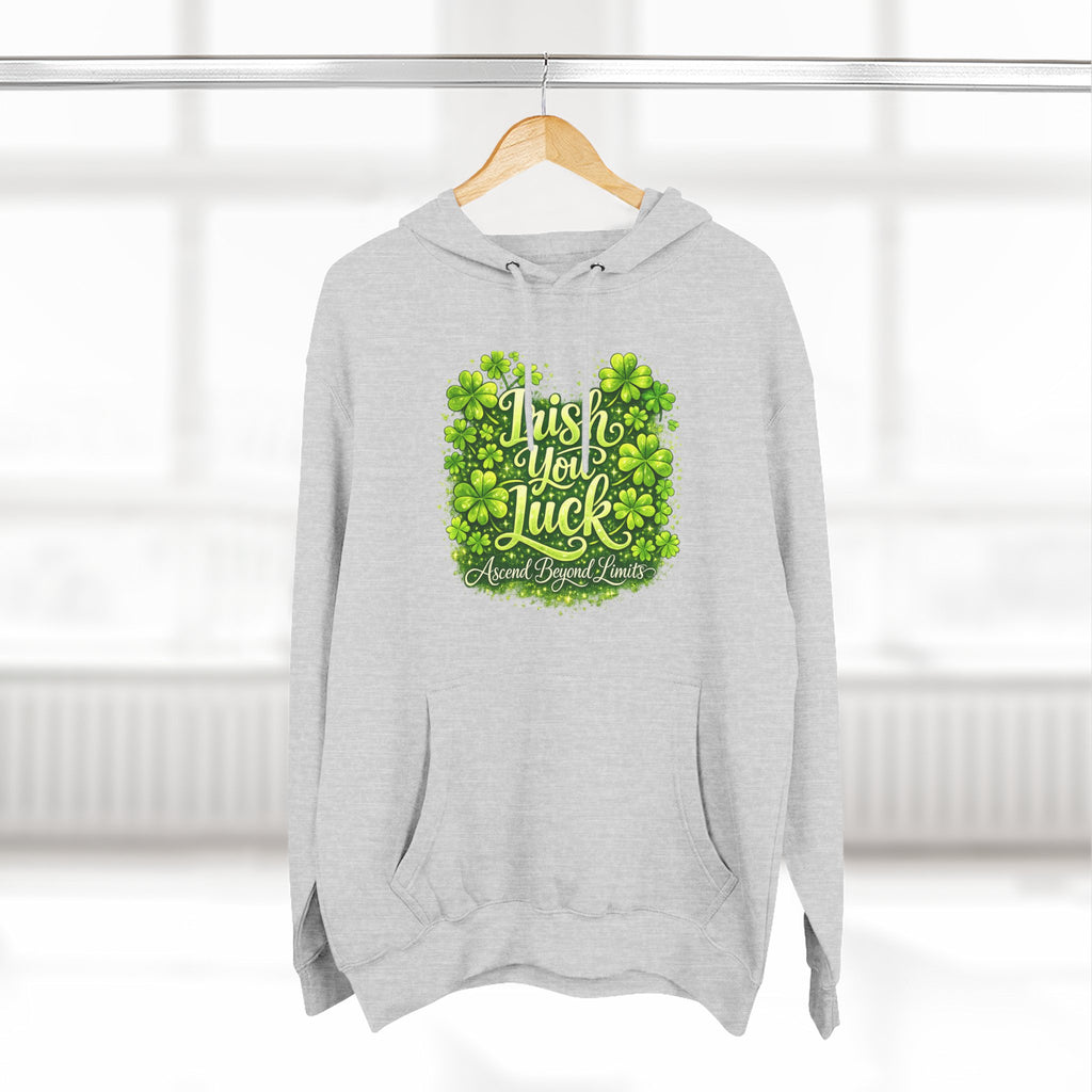 St. Patrick's 'Irish You Luck' Hoodie – Shamrock Clover Graphic Sweatshirt