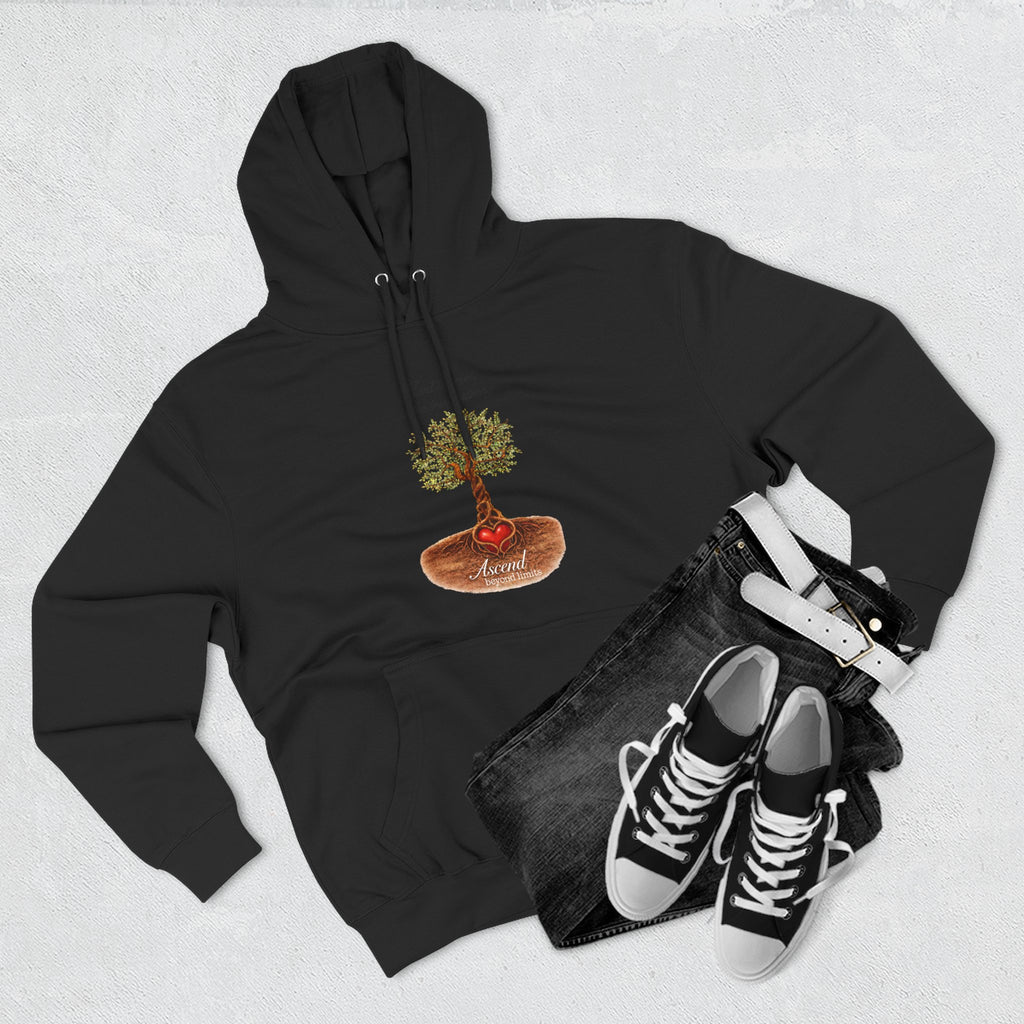 Ascend Beyond Limits Hoodie — 'Heal the Root' Tree Graphic Fleece Hoodie