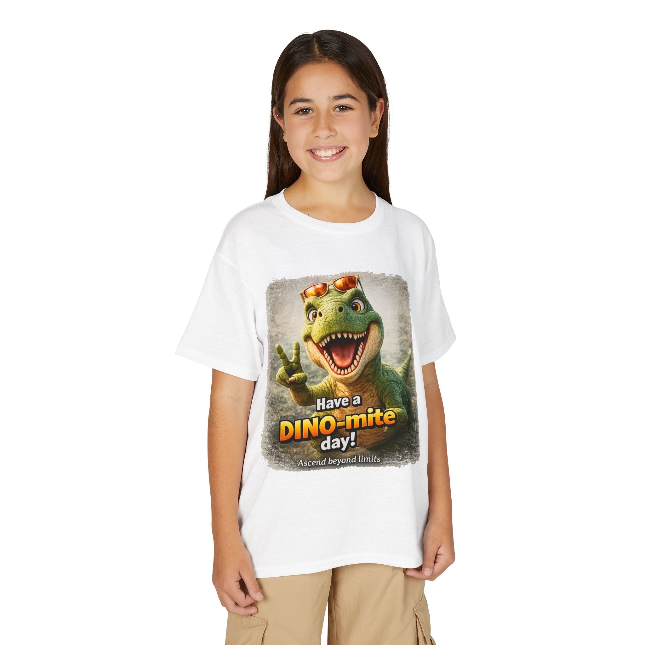Youth T-Shirt — "Have a DINO-mite Day!" Dinosaur Graphic Tee