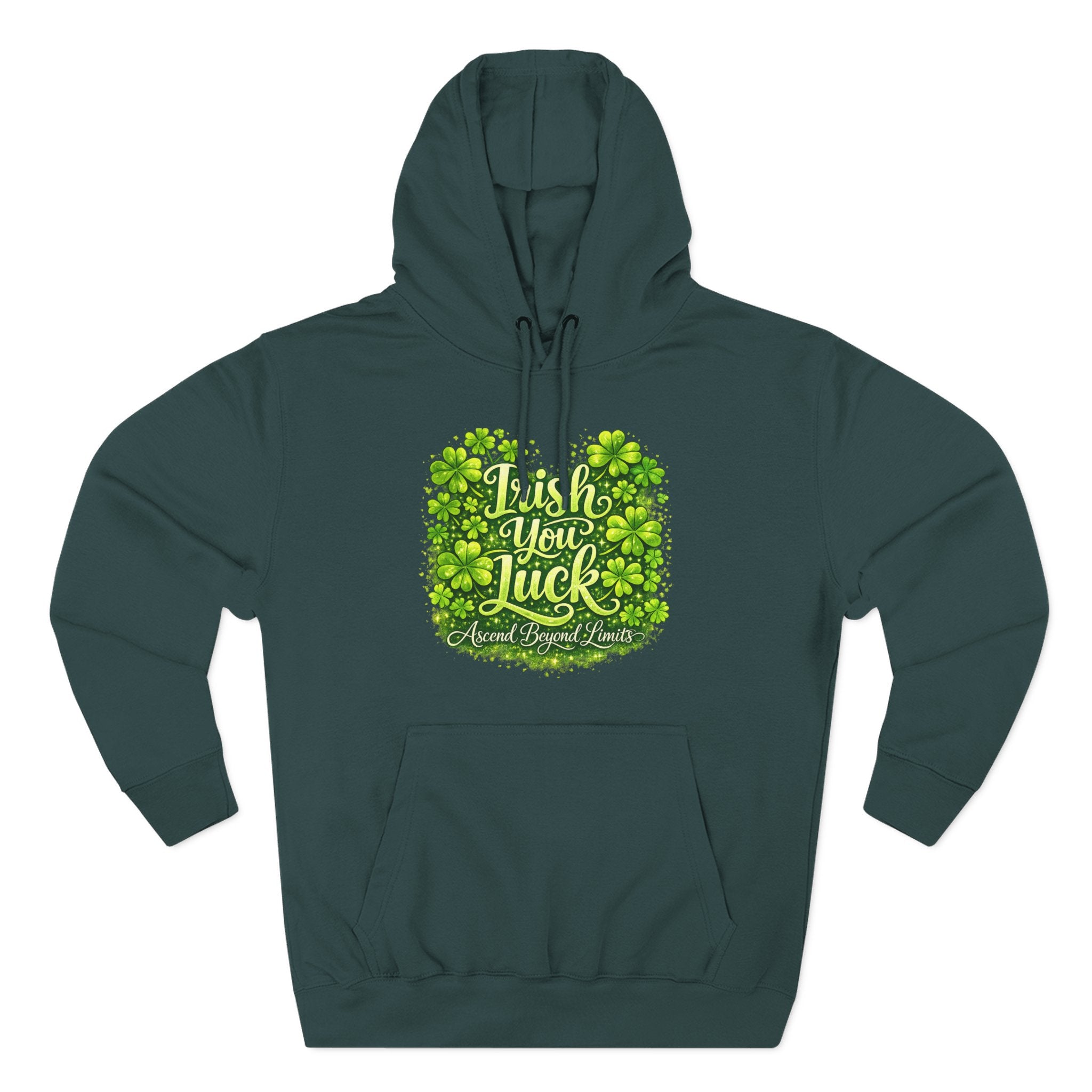 St. Patrick's 'Irish You Luck' Hoodie – Shamrock Clover Graphic Sweatshirt