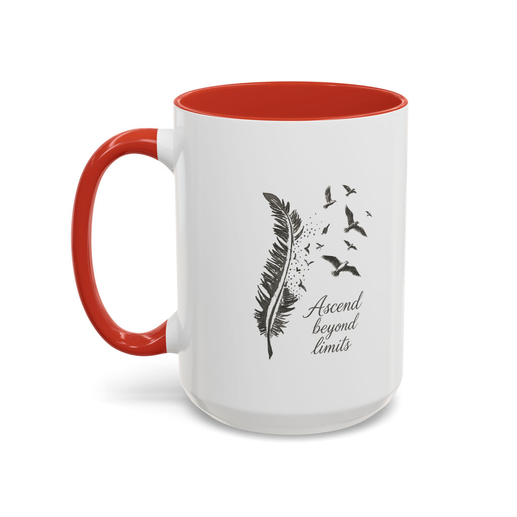 Ascend Beyond Limits- hand sketched feather Coffee-Accent Mug (11/15oz)