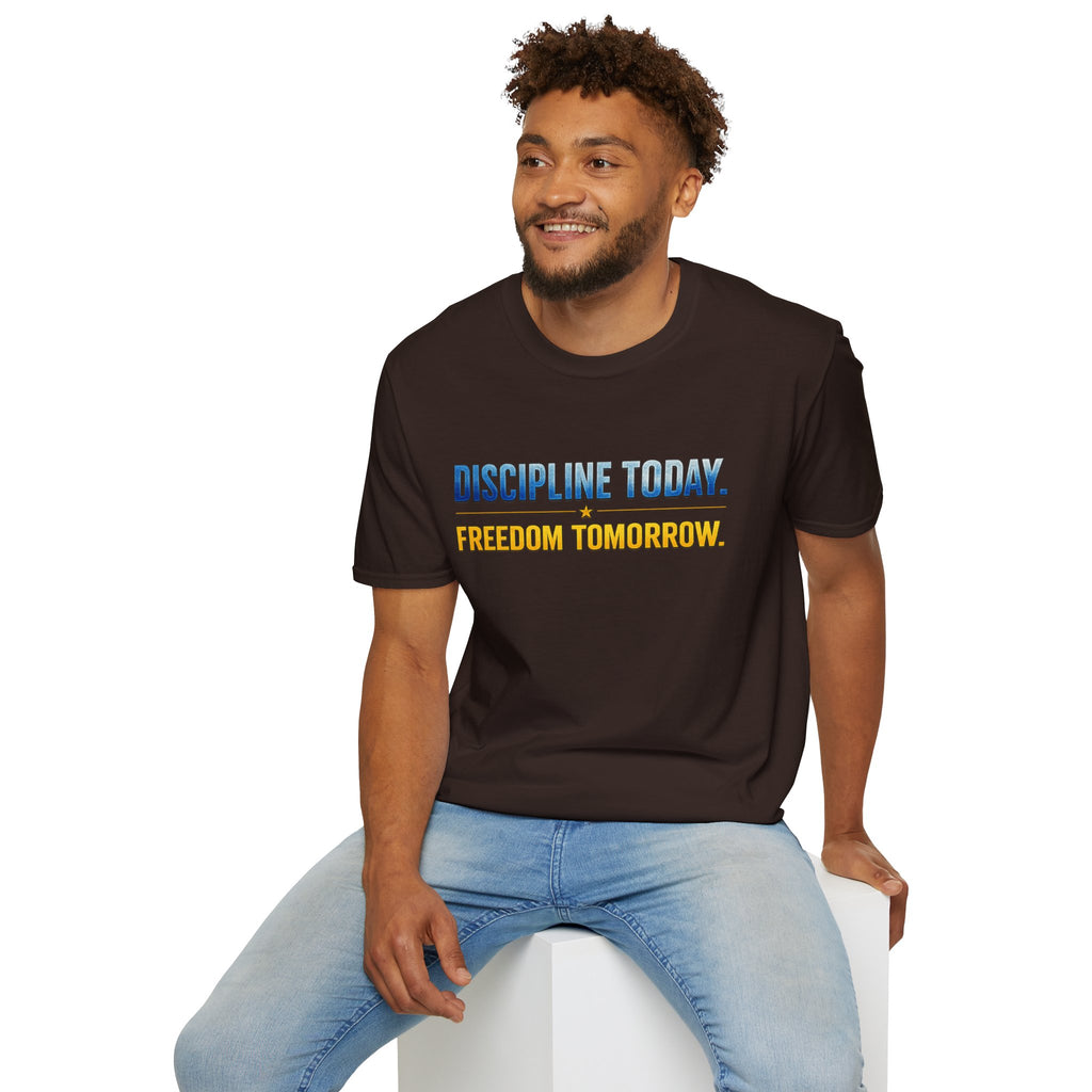 Discipline Today, Freedom Tomorrow T-Shirt — Legacy Mindset Lion Graphic