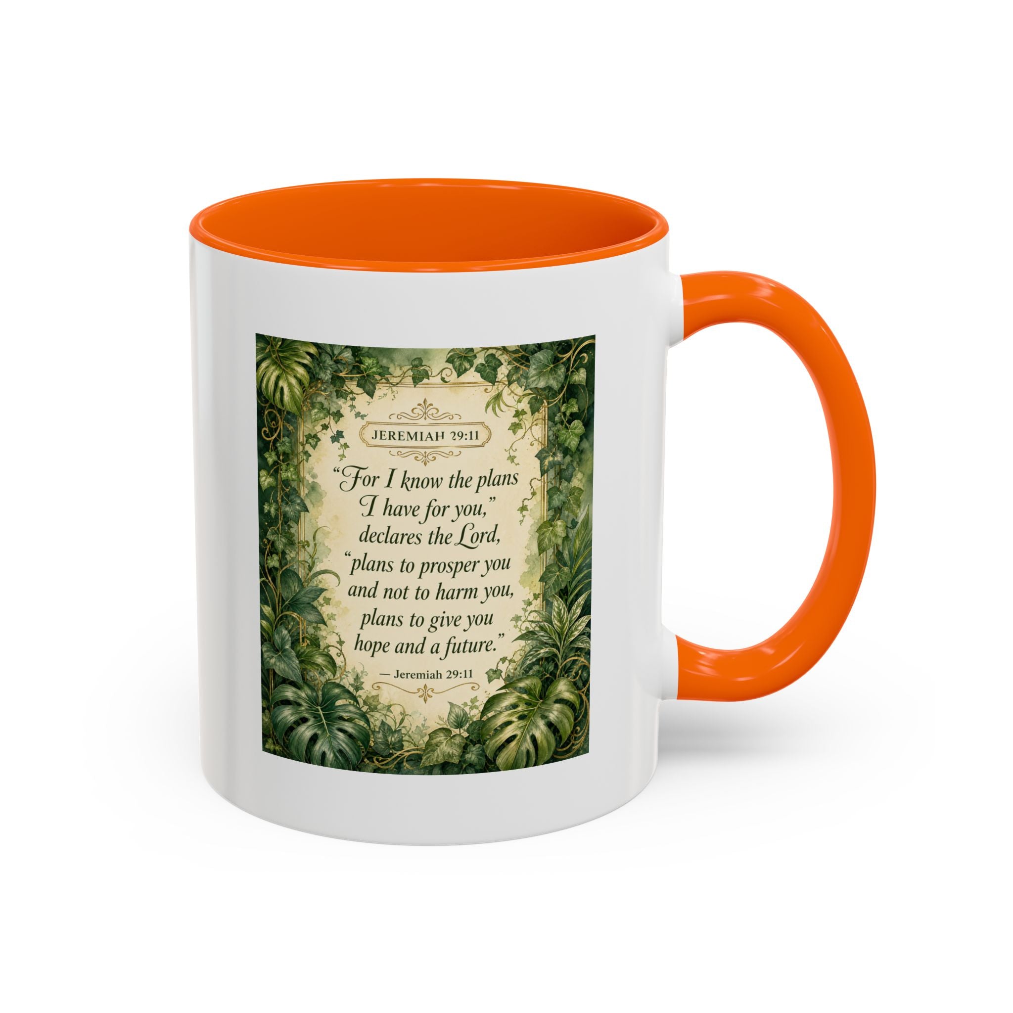 Jeremiah 29:11 Inspirational Coffee Mug – Bible Verse Floral Accent (11/15oz)