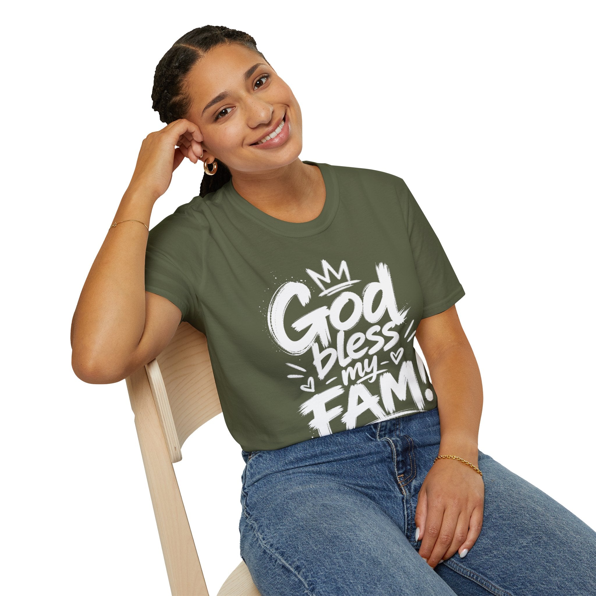 God Bless My Fam T-Shirt — Faith-Based Family Graphic Tee